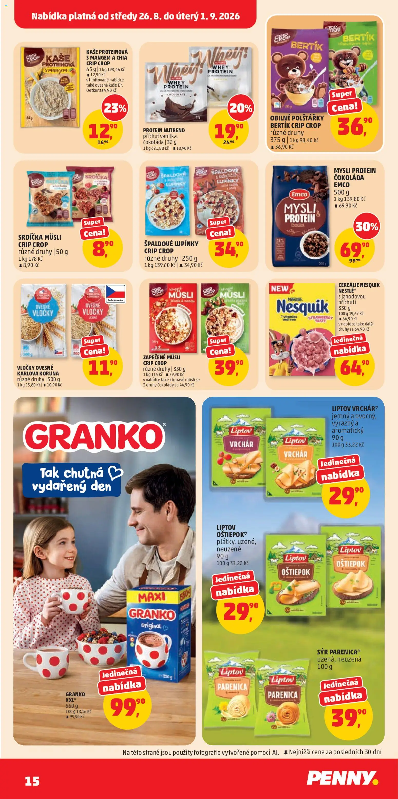 Penny Market leták od 26.08.2026 | Strana: 15 | Produkty: Parenica, Sýr, Vanilka, Chia