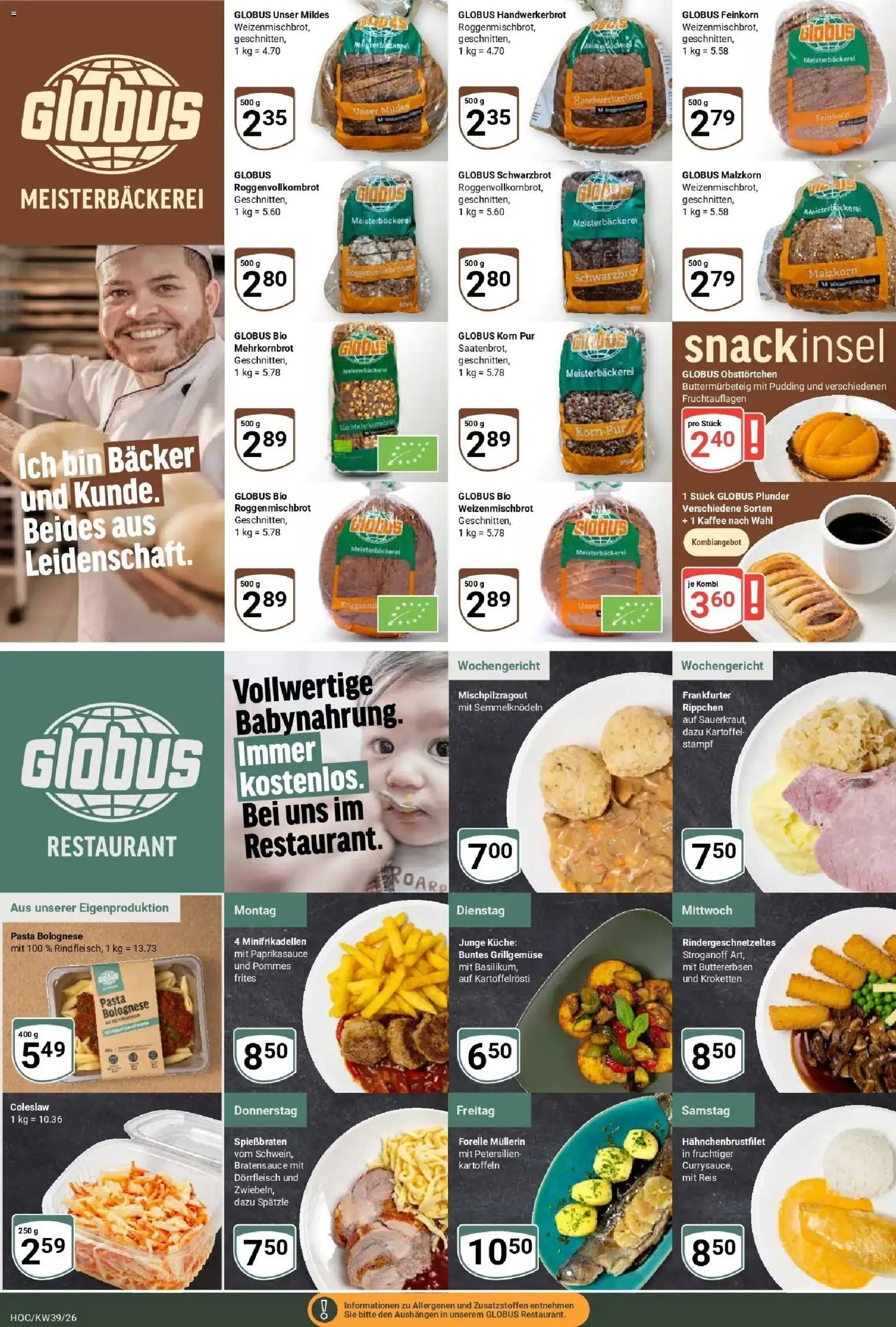 Globus Prospekt Hockenheim (ab 21.09.2026) » Angebote online | Seite: 9 | Produkte: Kaffee, Pommes, Pudding, Kartoffeln