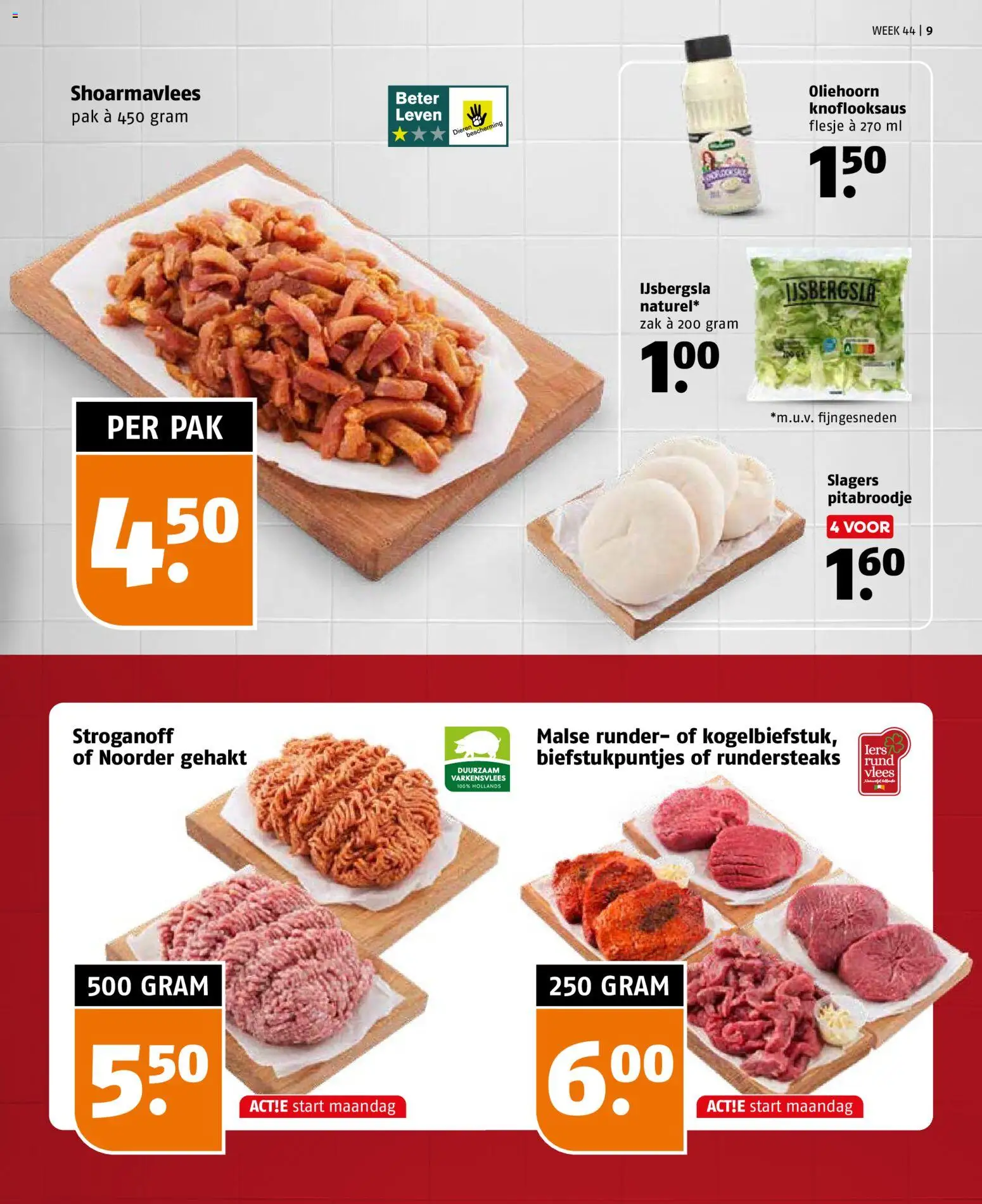 {H1} | Pagina: 9 | Producten: Varkensvlees, Vlees, Gehakt, Zak