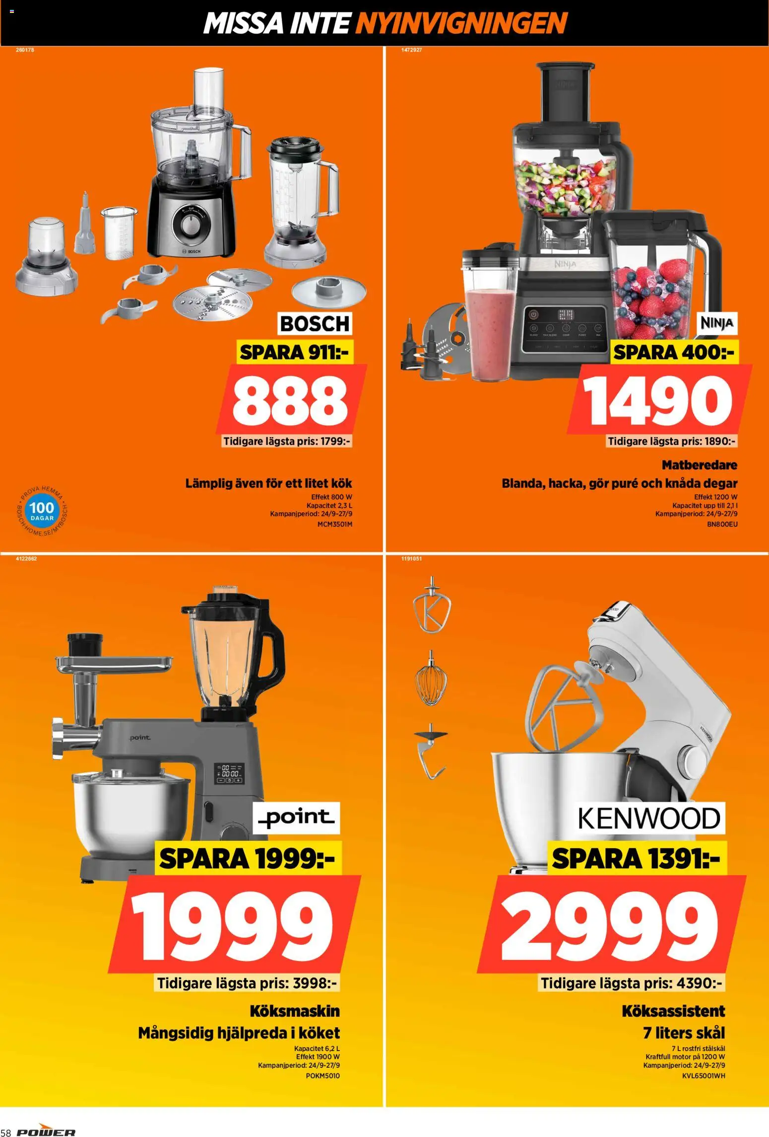 Power reklamblad aktuell från 24/09/2026 | Sida: 58 | Produkter: Matberedare, Puré