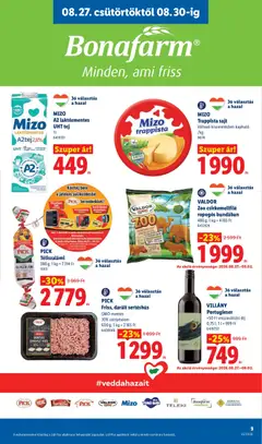 PICK Friss, darált sertéshús, PICK Friss, darált sertéshús GMO-mentes 30% zsírtartalom 600 g; 1 kg = 2 165 Ft - amely érvényes a következő dátumtól: 2026.08.27. | Oldal: 9
