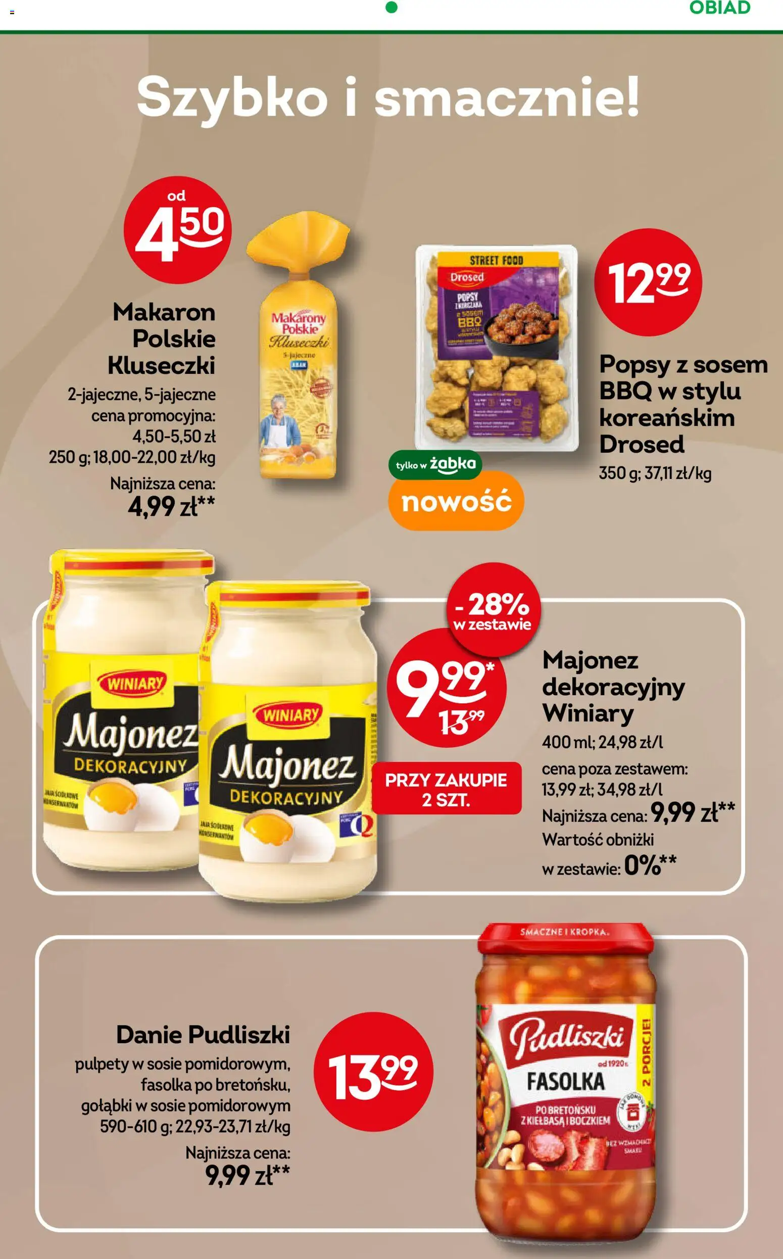 Żabka gazetka - Codzienne produkty od 01.07.2026 | Strona: 14 | Produkty: Kiełbasa, Majonez winiary, Makarony, Majonez