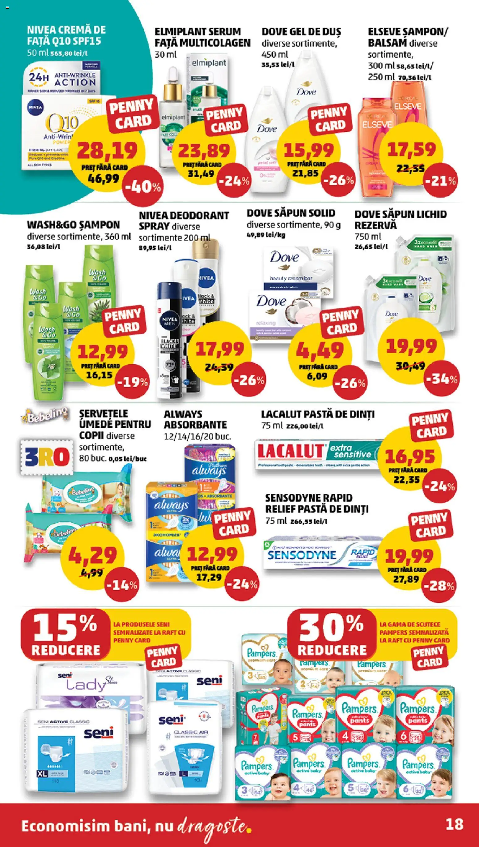 Noul catalog PENNY – valabil de la 08.04.2026 | Pagină: 18 | Produse: Serum, Gel de duș, Deodorant, Absorbante