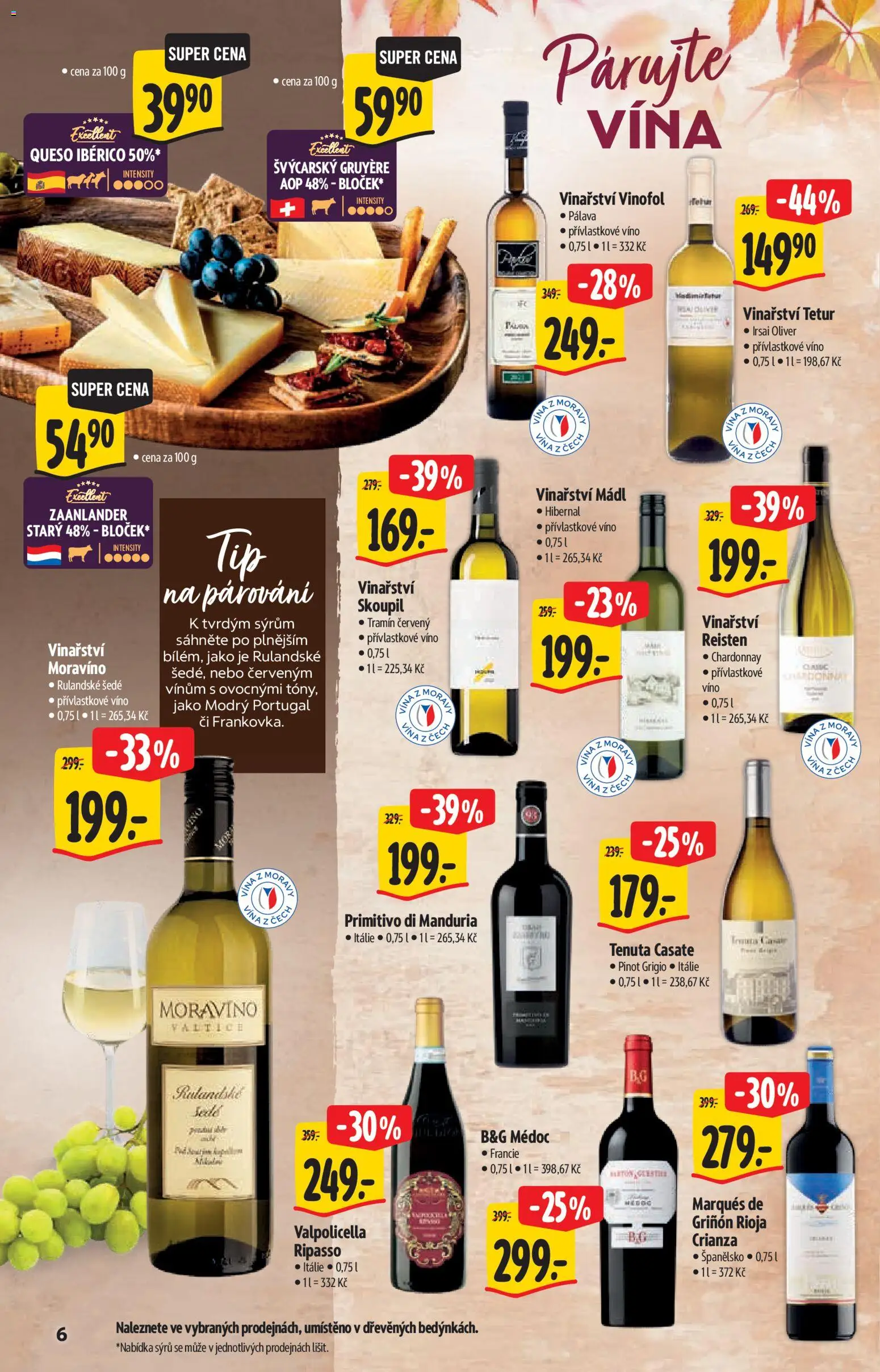Albert katalog - Hypermarket - Víno od 09.09.2026 | Strana: 6 | Produkty: Víno, Primitivo, Madlo, Tramín červený