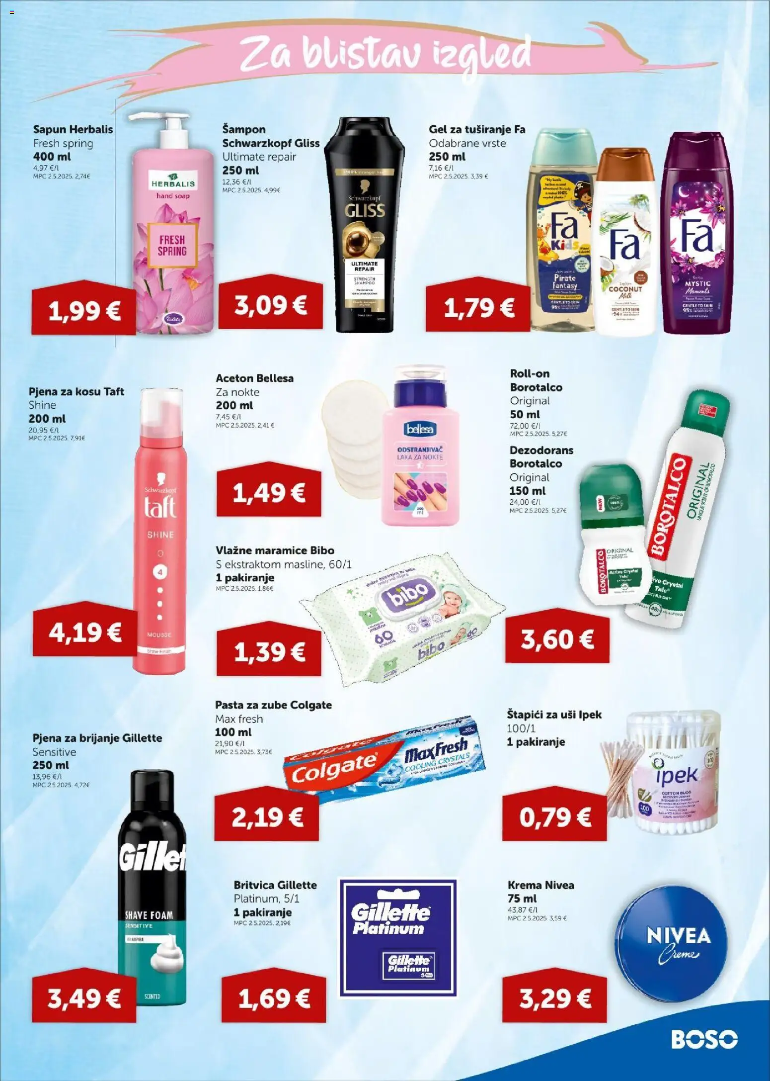 Boso katalog | vrijedi od 02.07.2026 | Stranica: 17 | Proizvodi: Vlažne maramice, Štapići za uši, Pasta, Nivea