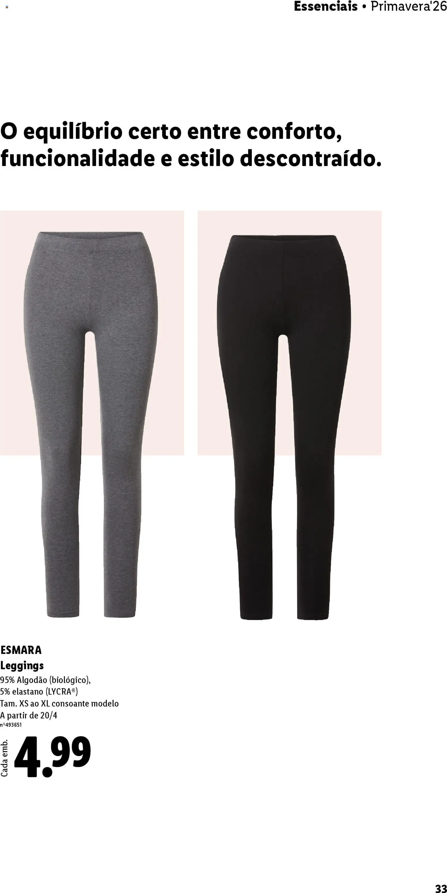 Lidl folheto Esmara │ válido de 20.04.2026 | Página: 33 | Produtos: Algodão, Leggings