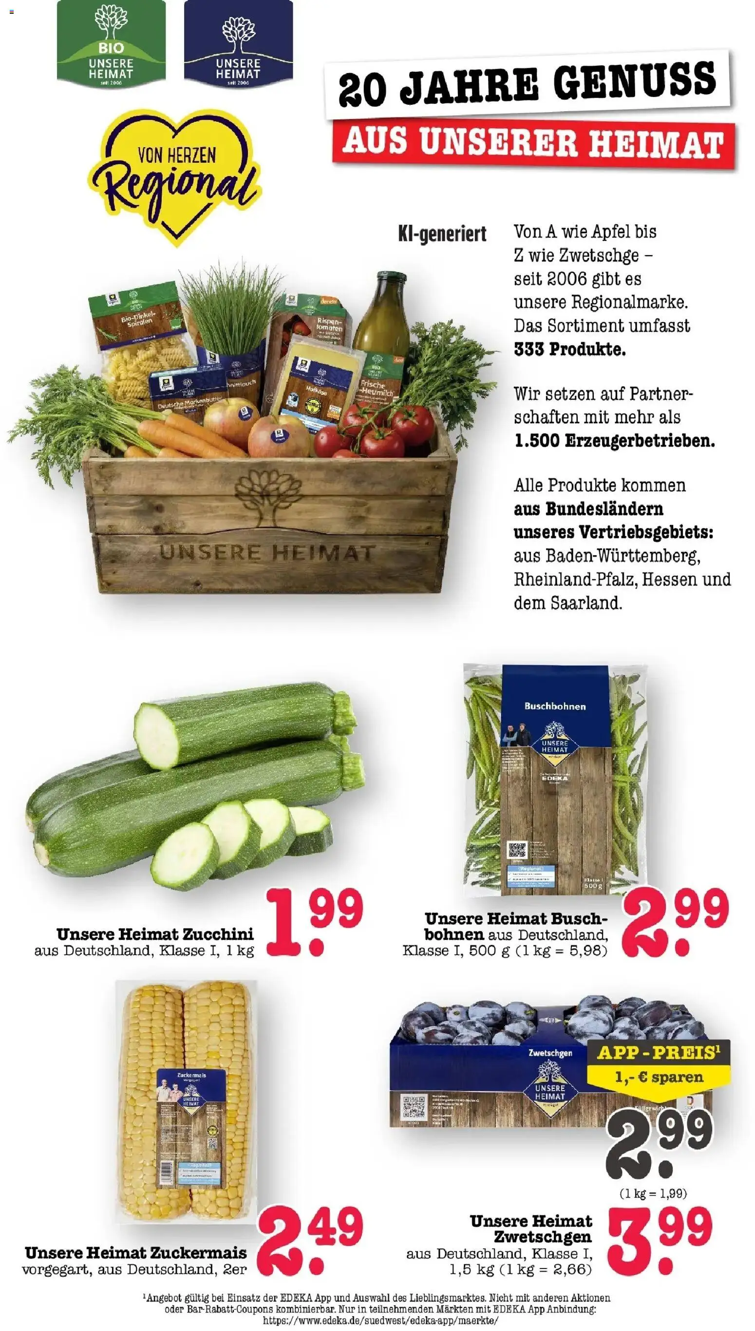 Edeka Prospekt Mainz-Weisenau (ab 31.08.2026) » Angebote Online | Seite: 20 | Produkte: Äpfel, Tomaten, Zwetschgen, Zucchini