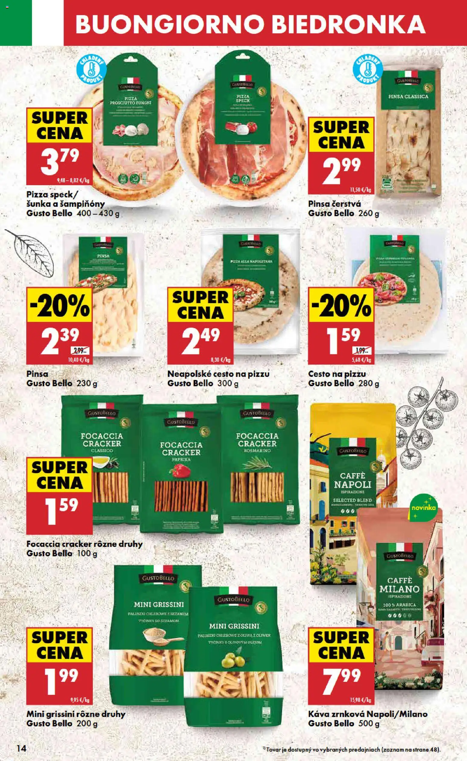 Nové Biedronka akcie – leták je platný od 11.06.2026 | Strana: 14 | Produkty: Paprika, Káva, Šunka, Pizza
