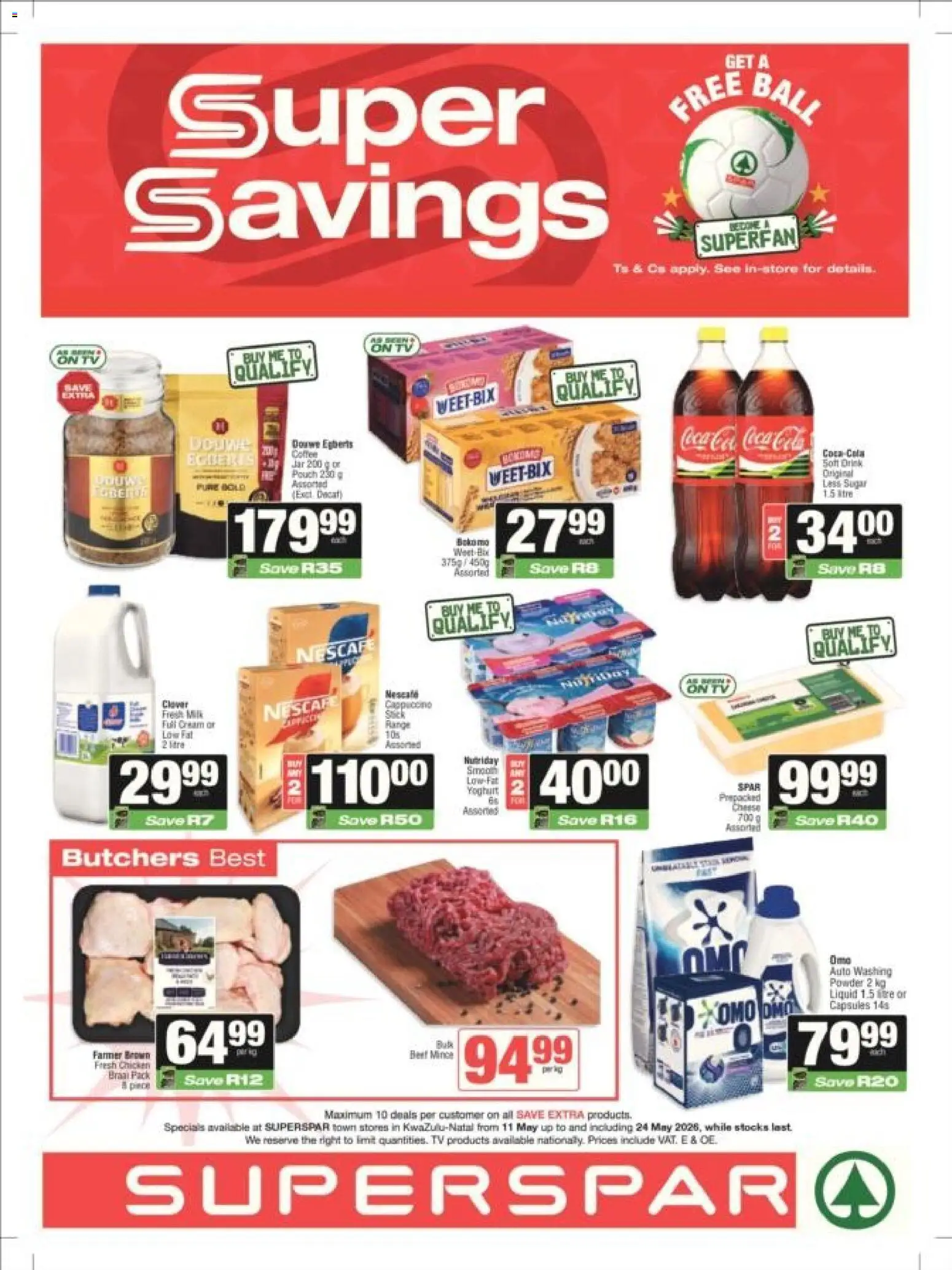 New Superspar catalogue – valid from 11.05.2026 | Page: 1 | Products: TV, Powder, Cream, Washing powder