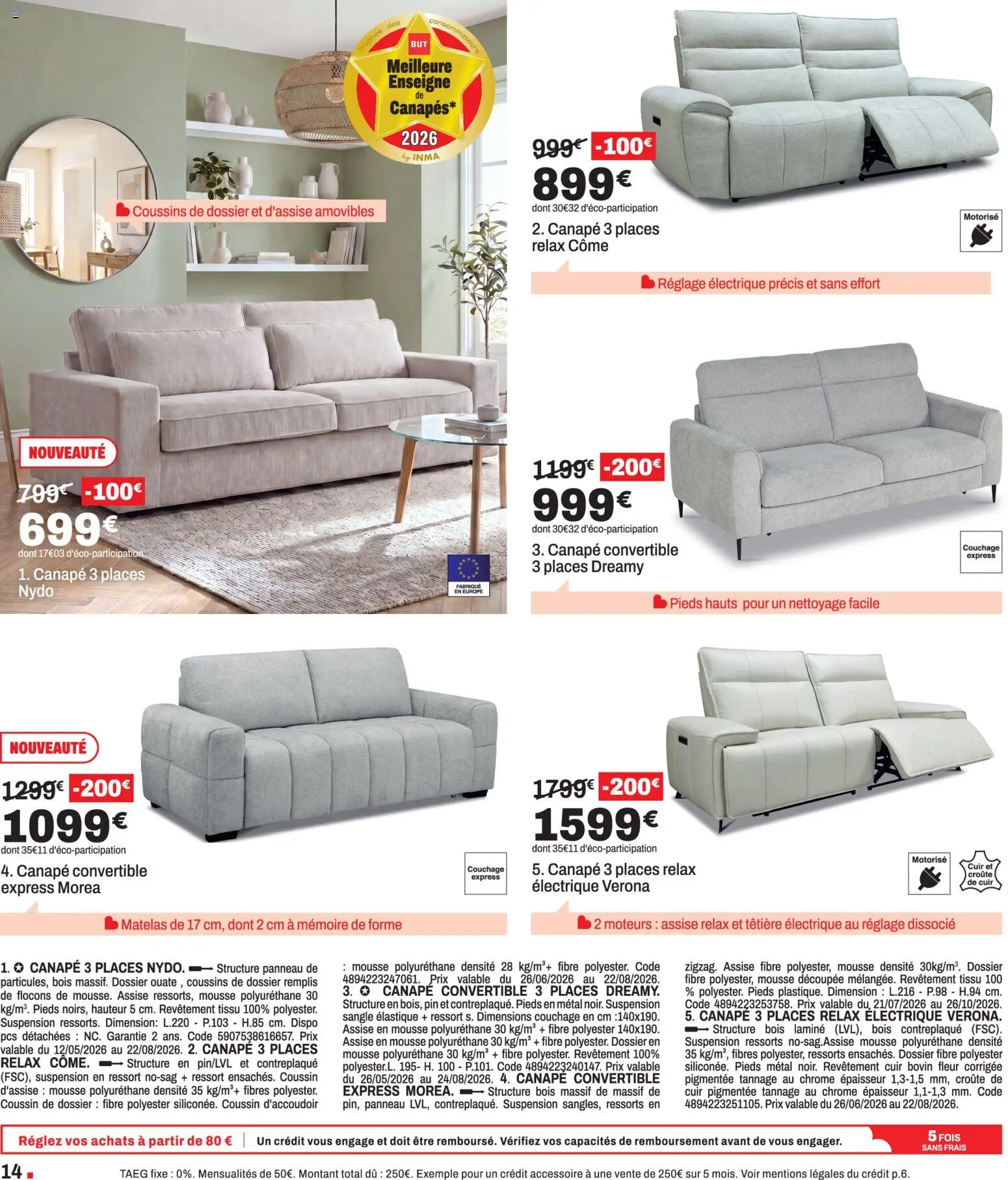 {H1} | Page: 14 | Produits: Flocons, Suspension, Matelas, Canapé