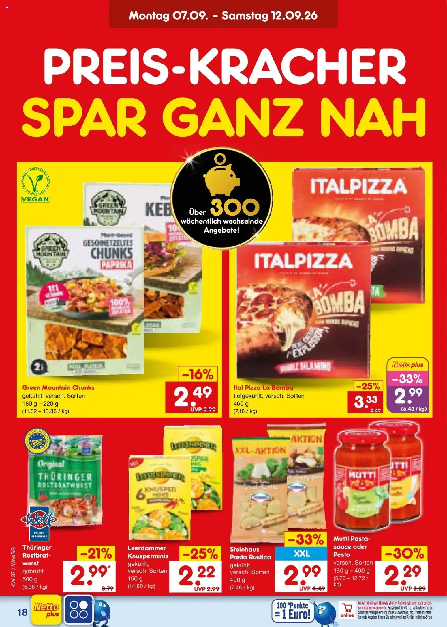 Netto Marken-Discount Prospekt Leonberg – gültig ab 07.09.2026 | Seite: 26 | Produkte: Leerdammer, Wurst, Pasta, Pizza