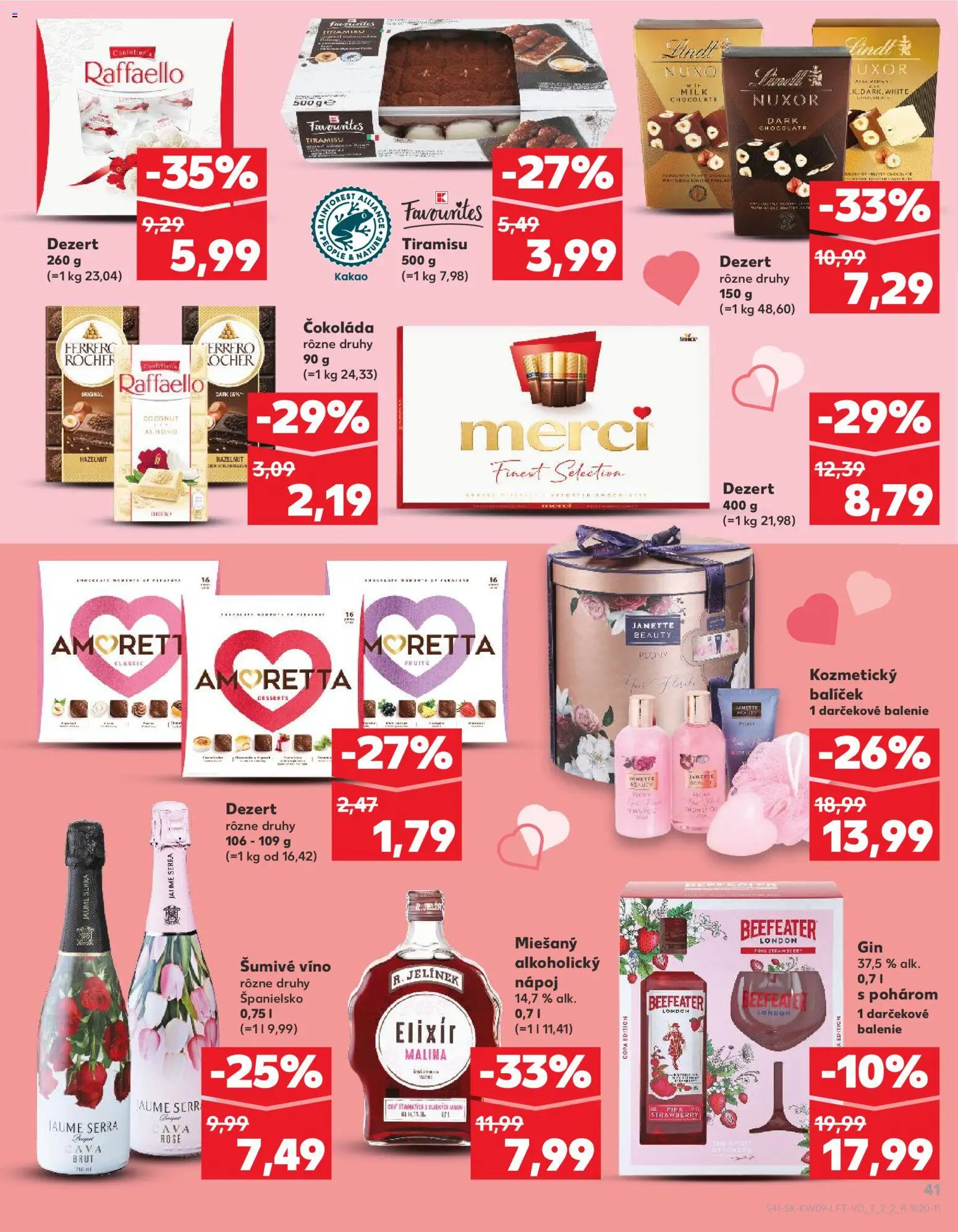 Nové Kaufland akcie – leták je platný od 26.02.2026 | Strana: 41 | Produkty: Lindt, Čokoláda, Raffaello, Ferrero Rocher