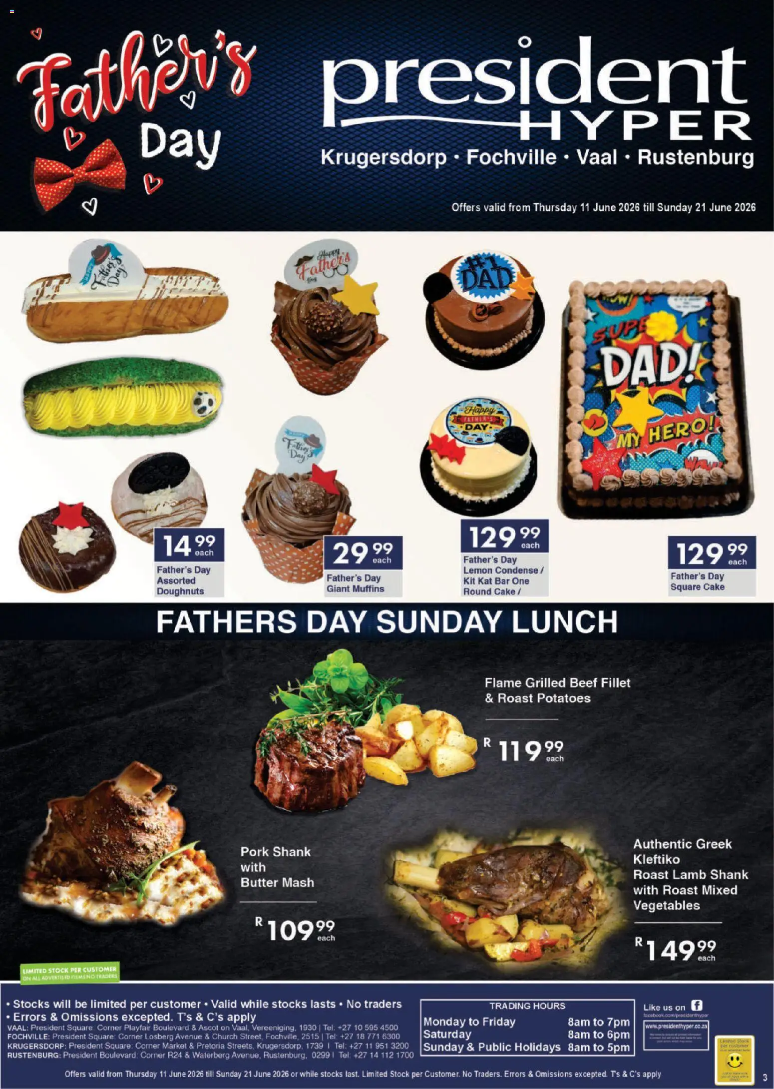 New President Hyper catalogue – valid from 11.06.2026 | Page: 3 | Products: Cake, Muffins, Pork, Vegetables