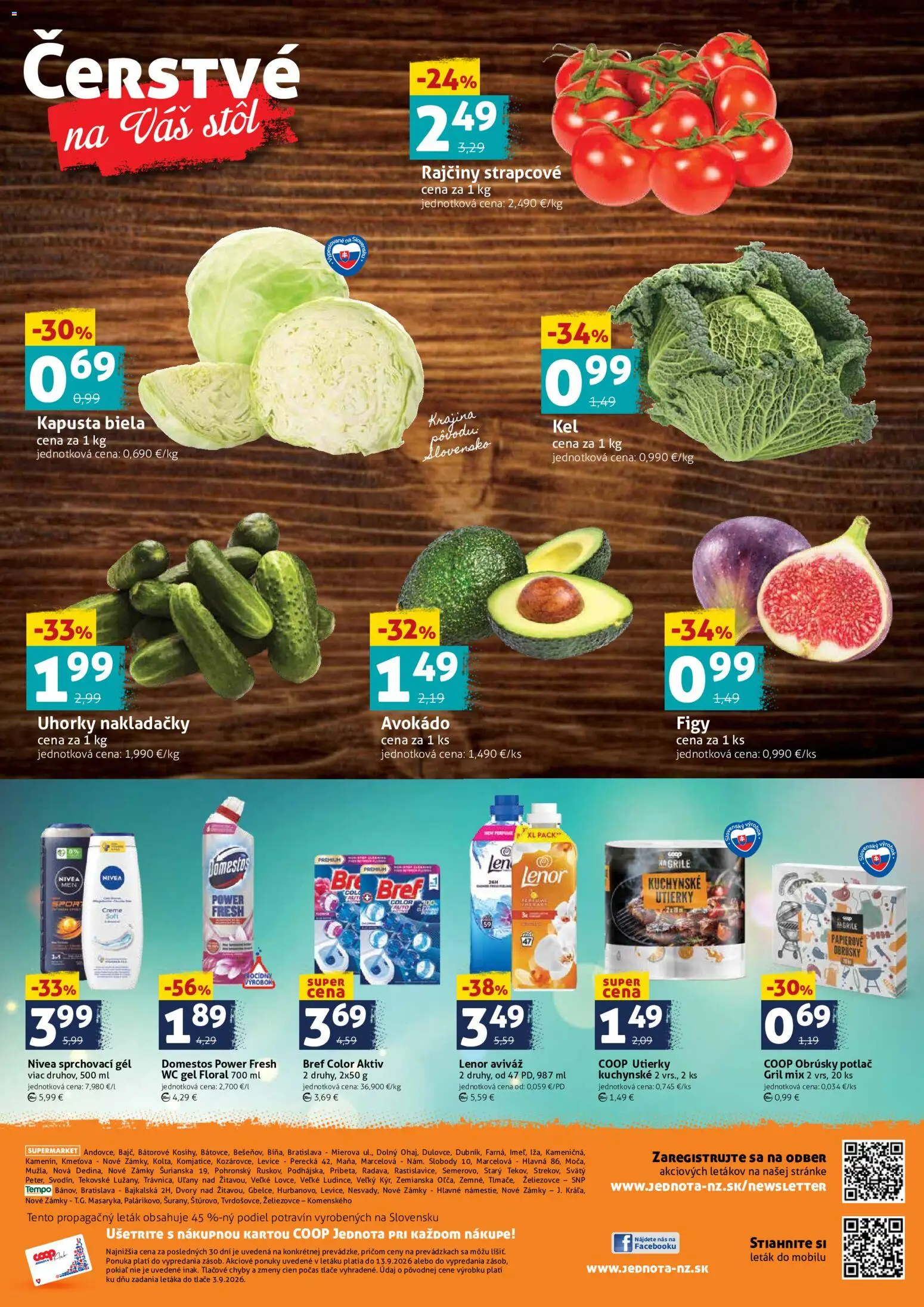 Nové COOP Jednota akcie – leták je platný od 11.09.2026 | Strana: 4 | Produkty: Gril, Stôl, Wc, Lenor