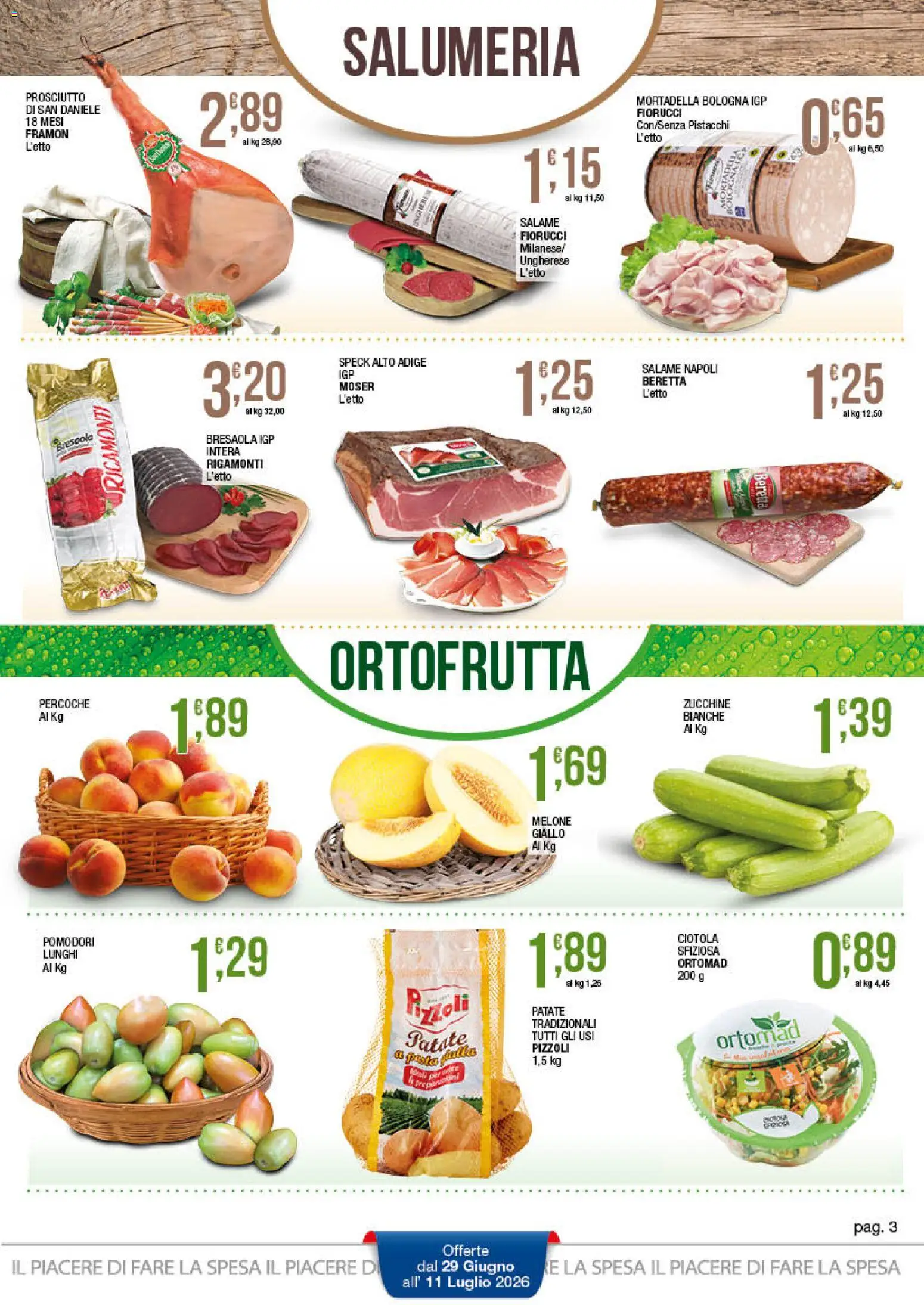 Volantino Sidis del 29/06/2026 | Pagina: 3 | Prodotti: Bresaola, Patate, Mortadella, Ciotola