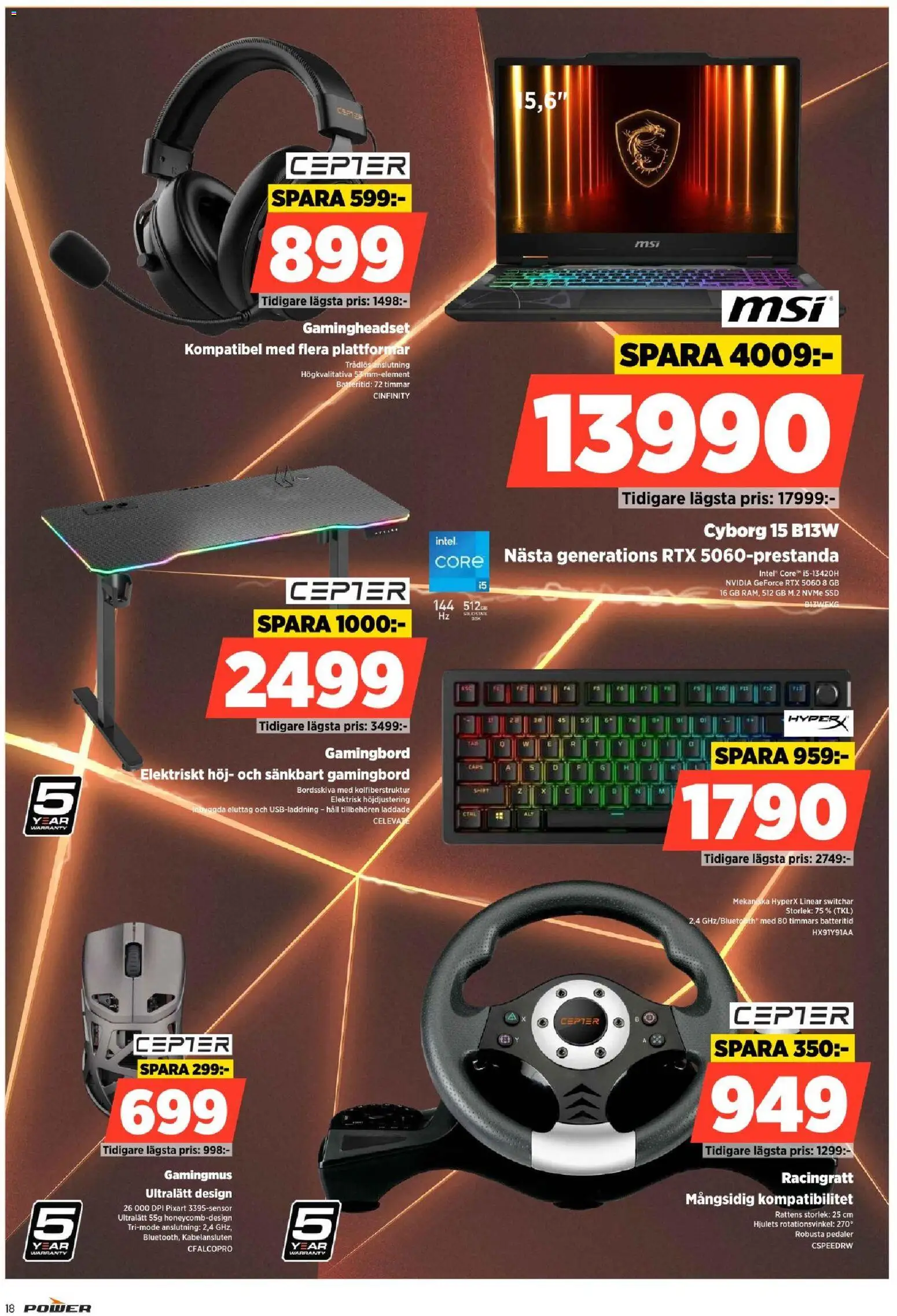 Power reklamblad aktuell från 12/10/2026 | Sida: 18 | Produkter: Häll, Gamingbord