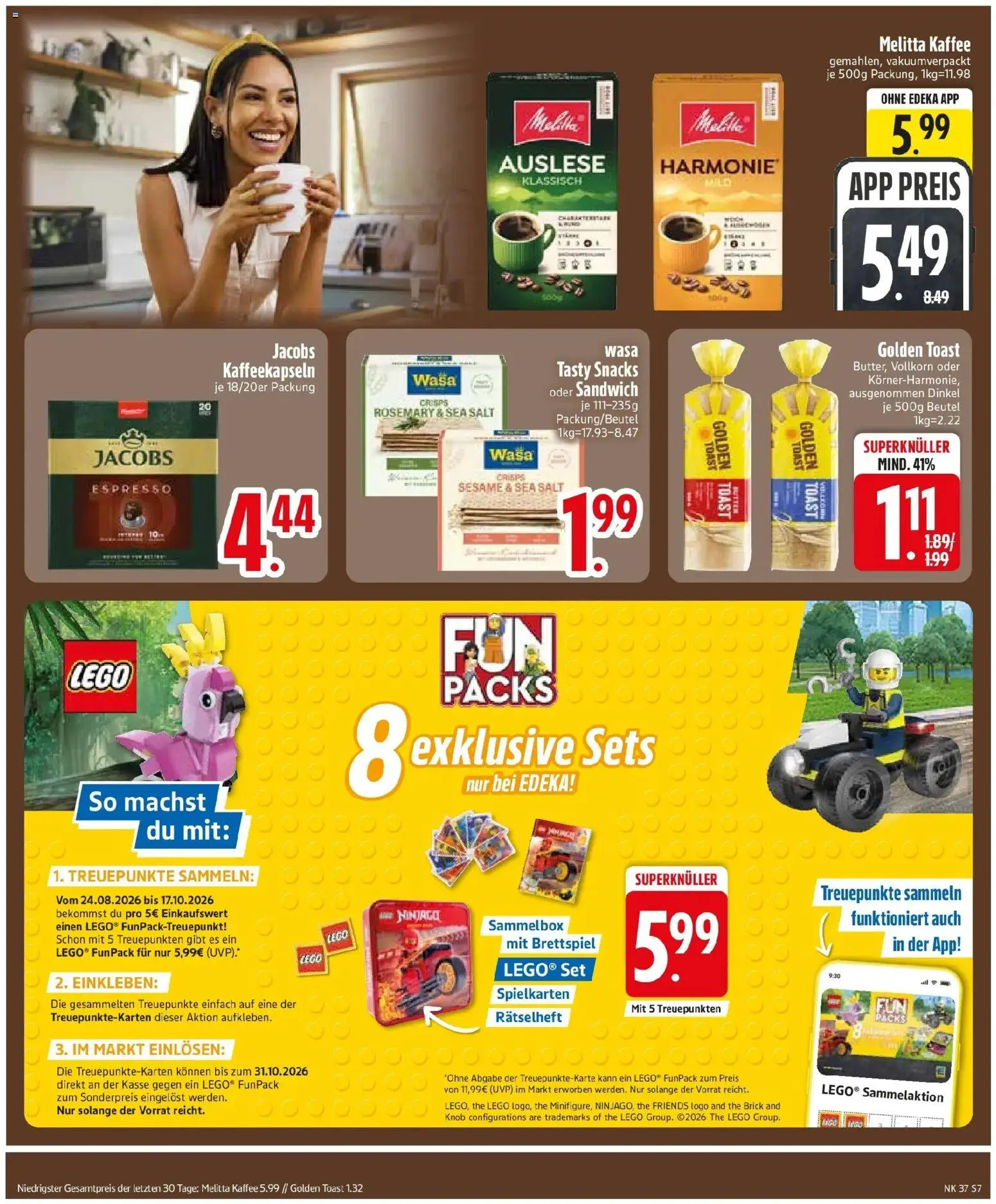 Edeka Prospekt Zwiesel (ab 07.09.2026) » Angebote Online | Seite: 9 | Produkte: Melitta, Melitta kaffee, Kaffee, Toast