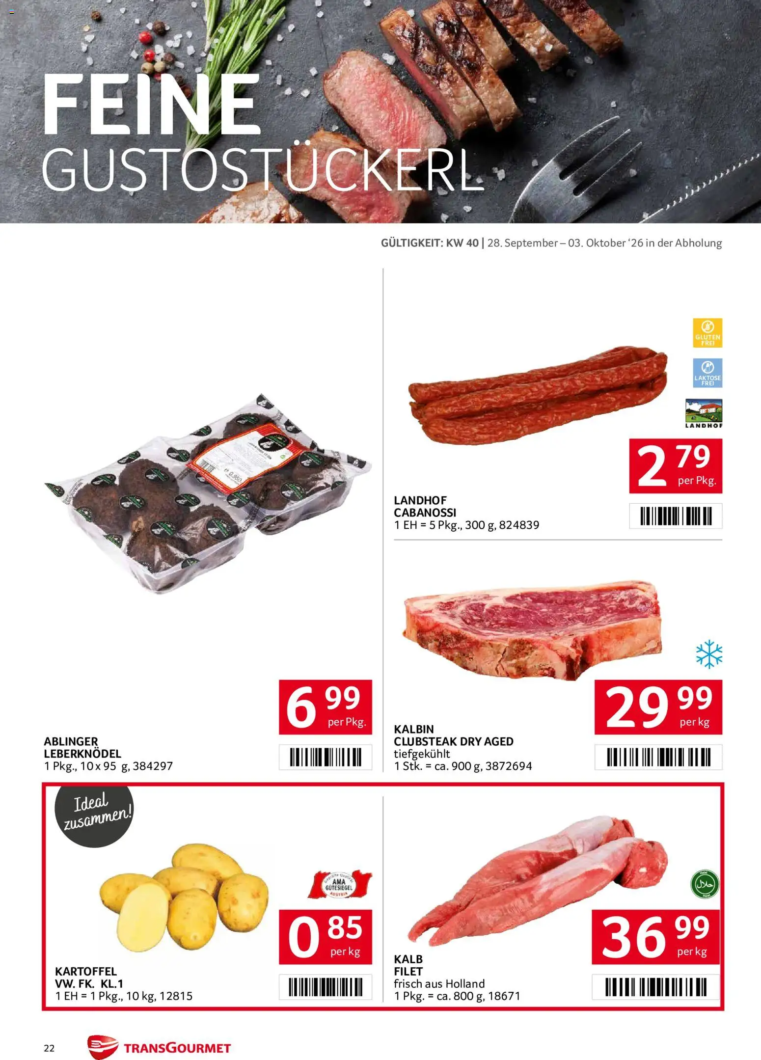 Transgourmet Flugblatt gültig ab 28.09.2026 | Seite: 22