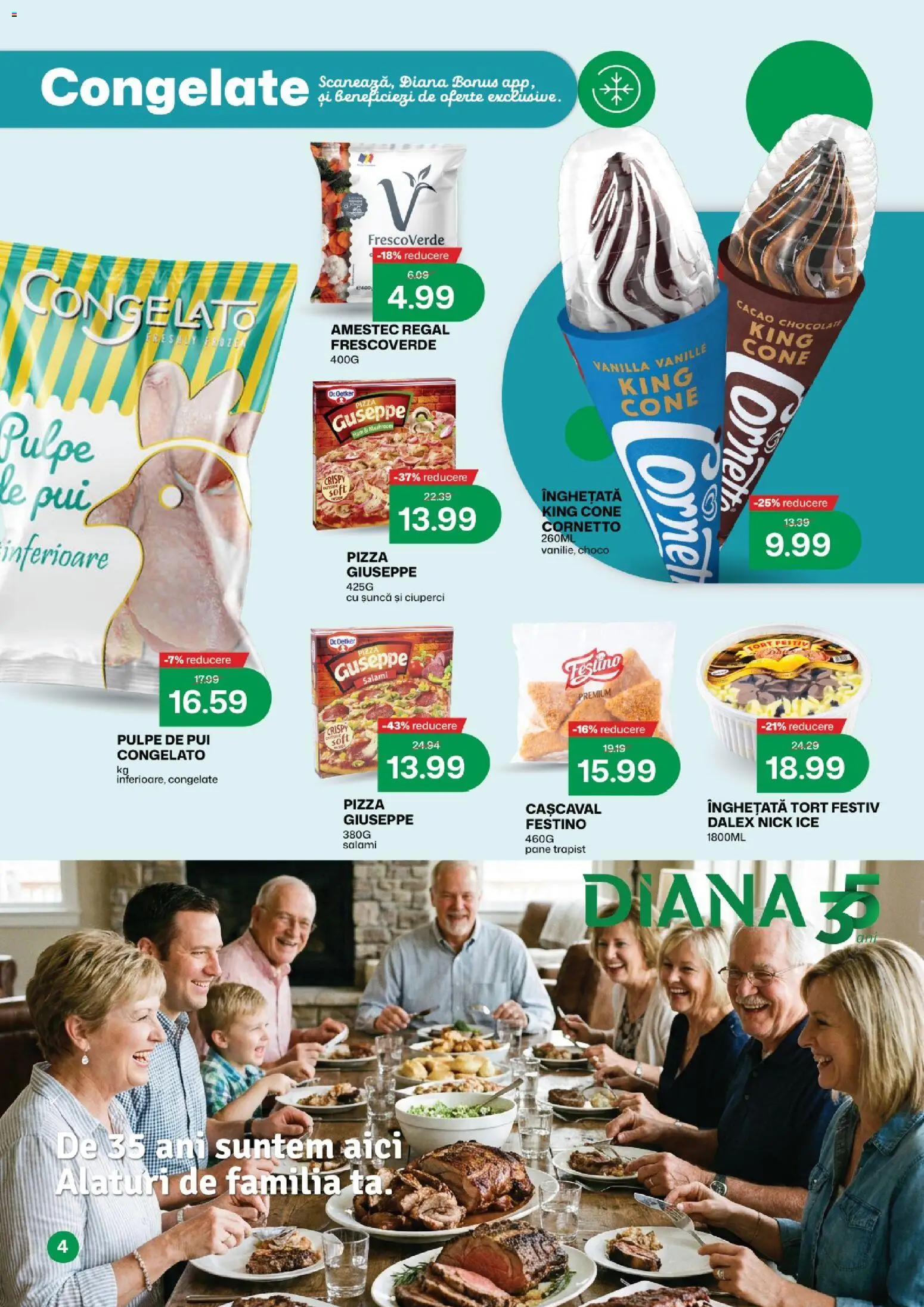 Noul catalog Diana – valabil de la 01.05.2026 | Pagină: 4 | Produse: Hacıyatmaz Kedi Oyuncağı, Tort, Șuncă, Înghețată