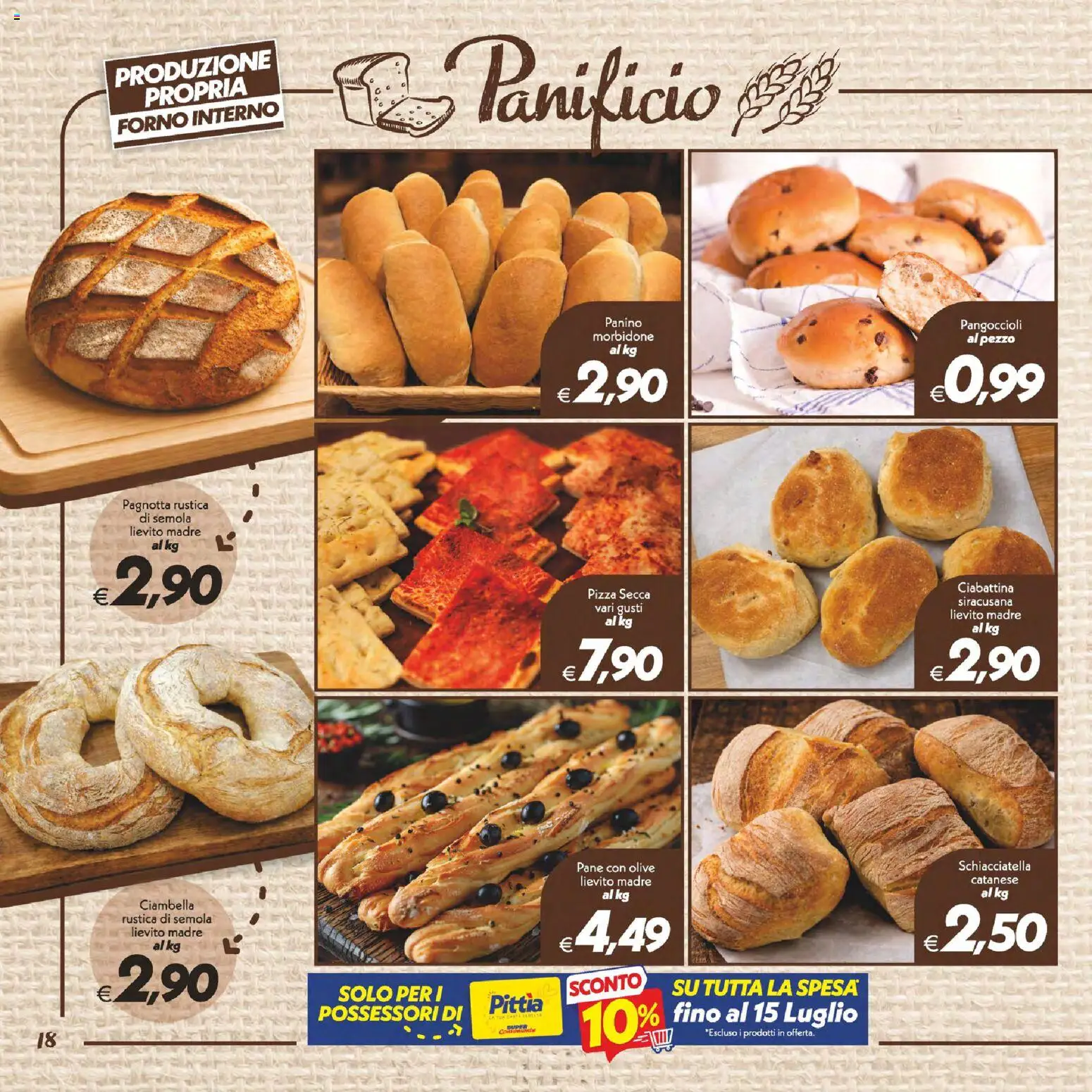 Volantino SuperConveniente del 02/07/2026 | Pagina: 18 | Prodotti: Pane, Pizza, Olive, Forno