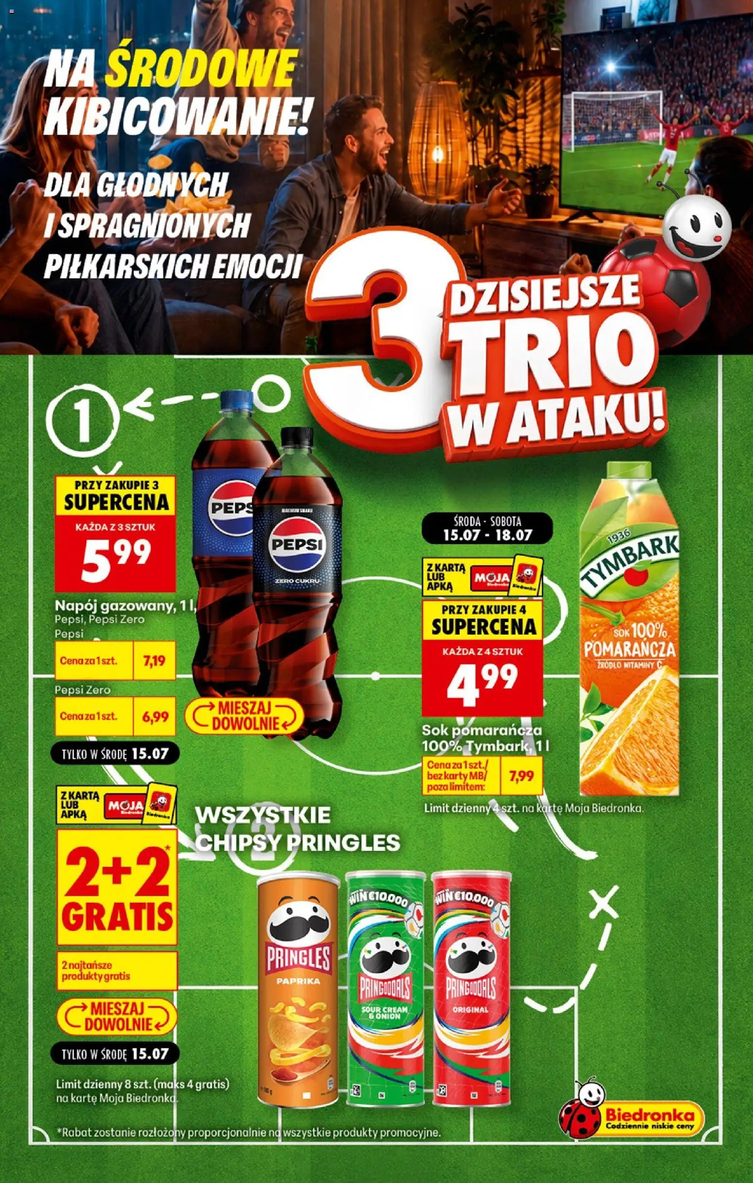 Biedronka gazetka - Football od 15.07.2026 | Strona: 1 | Produkty: Karta, Chipsy, Sok pomarańczowy, Sok