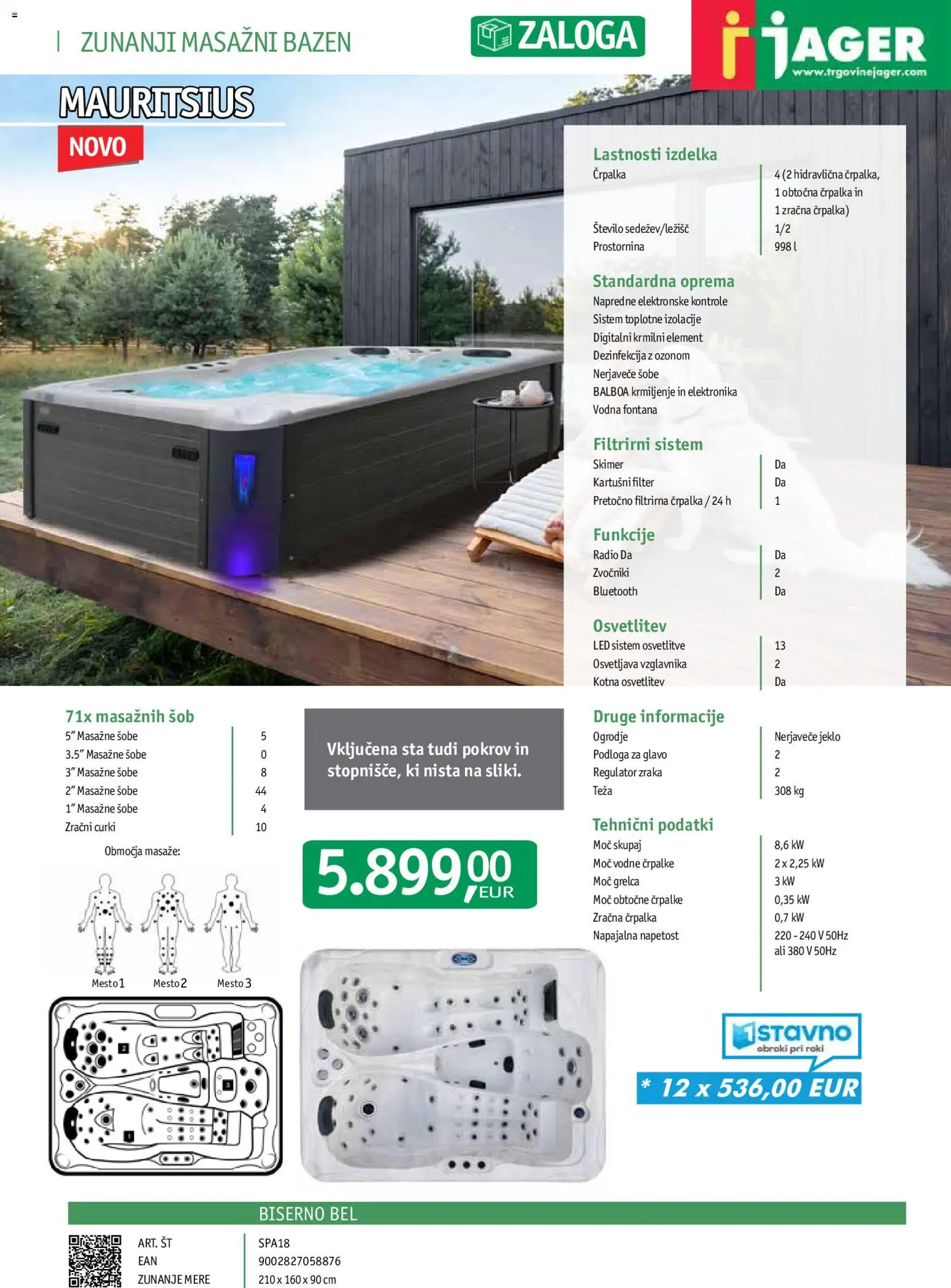 Novi Jager katalog ponudbe – veljaven od 21.08.2026 | Stran: 42 | Izdelki: Bazen, Radio, Masažni bazen, Podloga