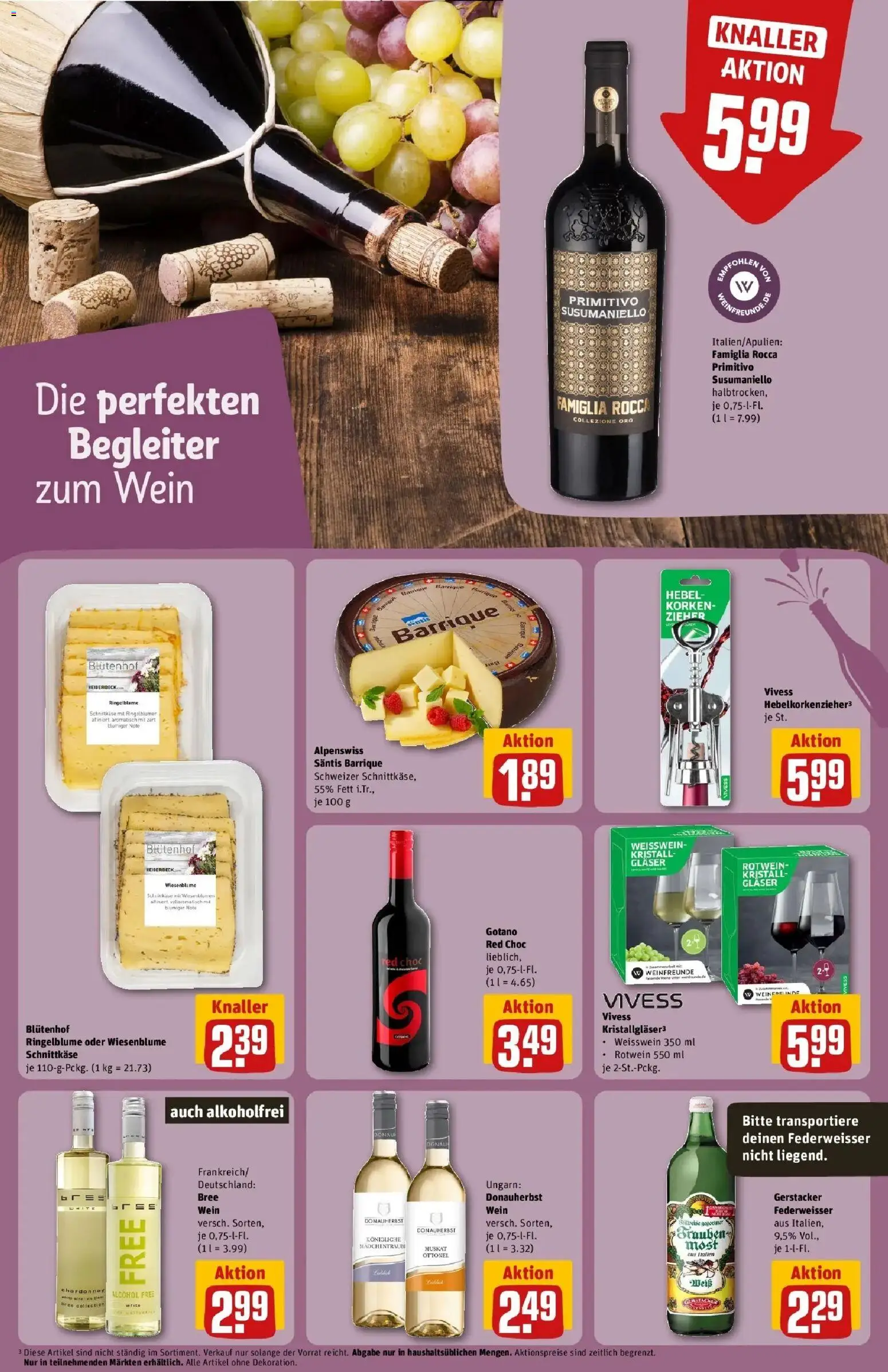 REWE Prospekt ab 31.08.2026 zum Blättern » Angebote | Seite: 21 | Produkte: Weißwein, Rotwein, Bree, Wein