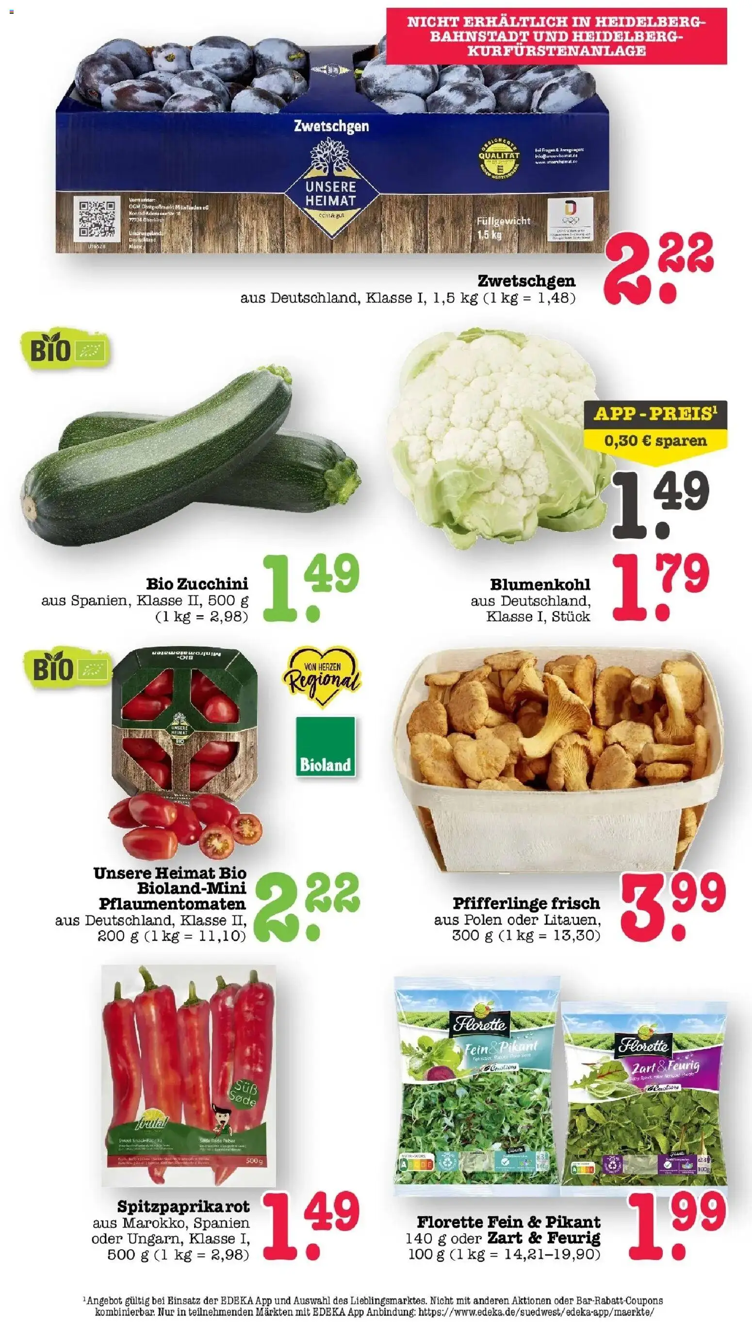 Edeka Prospekt Heidelberg (ab 24.08.2026) » Angebote Online | Seite: 21 | Produkte: Paprika, Pfifferlinge, Blumenkohl, Zucchini