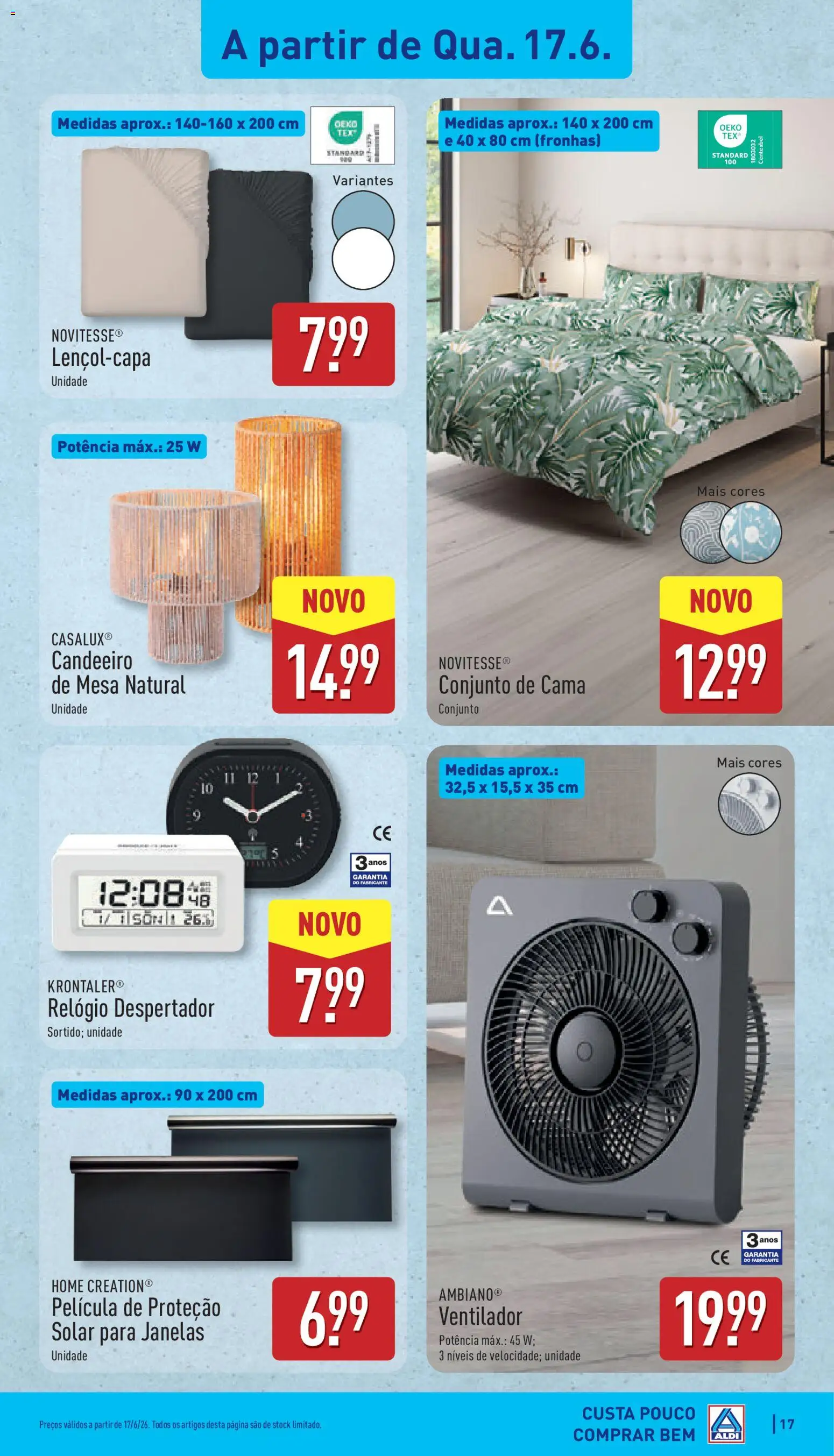 Aldi folheto │ válido de 15.06.2026 | Página: 17 | Produtos: Relógio, Candeeiro, Ventilador, Mesa