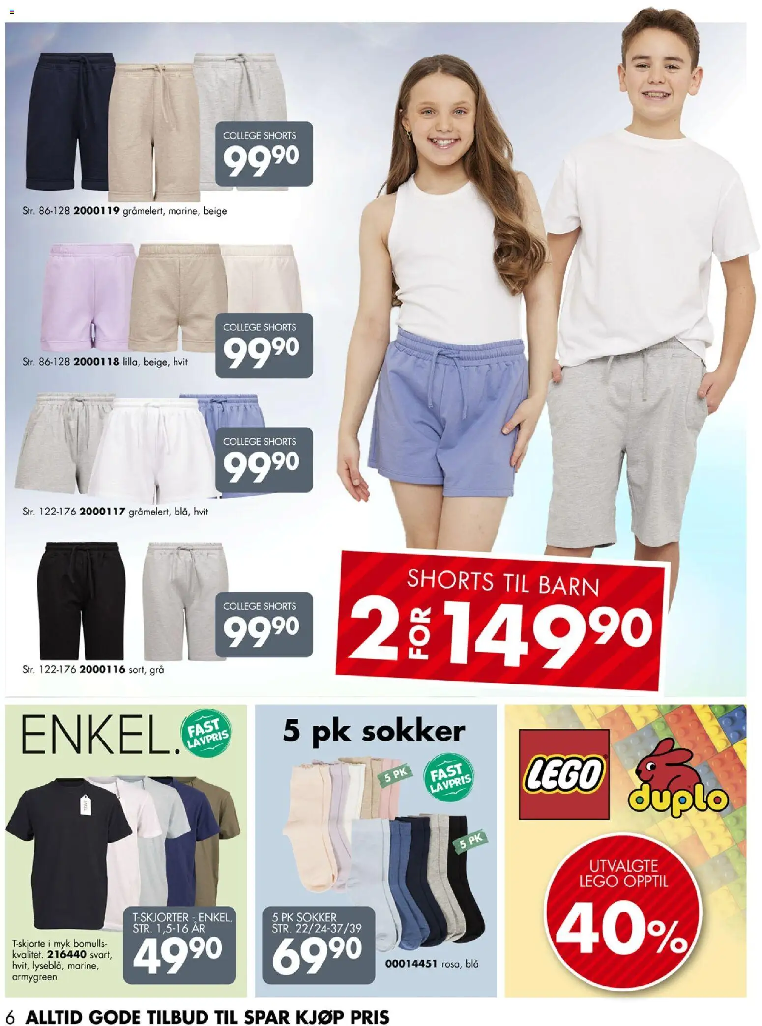 {H1} | Side: 6 | Produkter: Sokker, Shorts