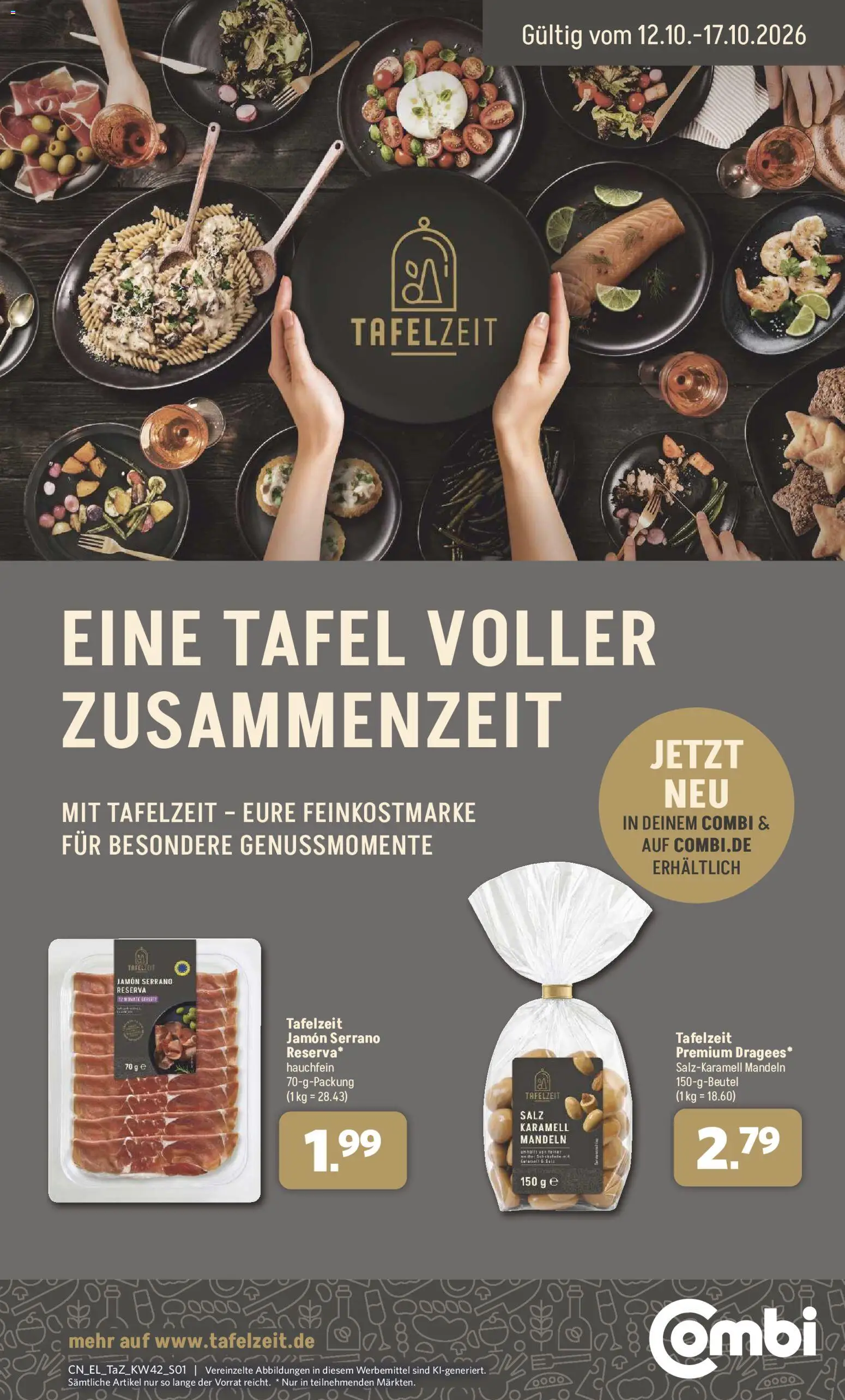 Combi Sonderangebote – gültig ab 12.10.2026 | Seite: 1 | Produkte: Mandeln, Salz