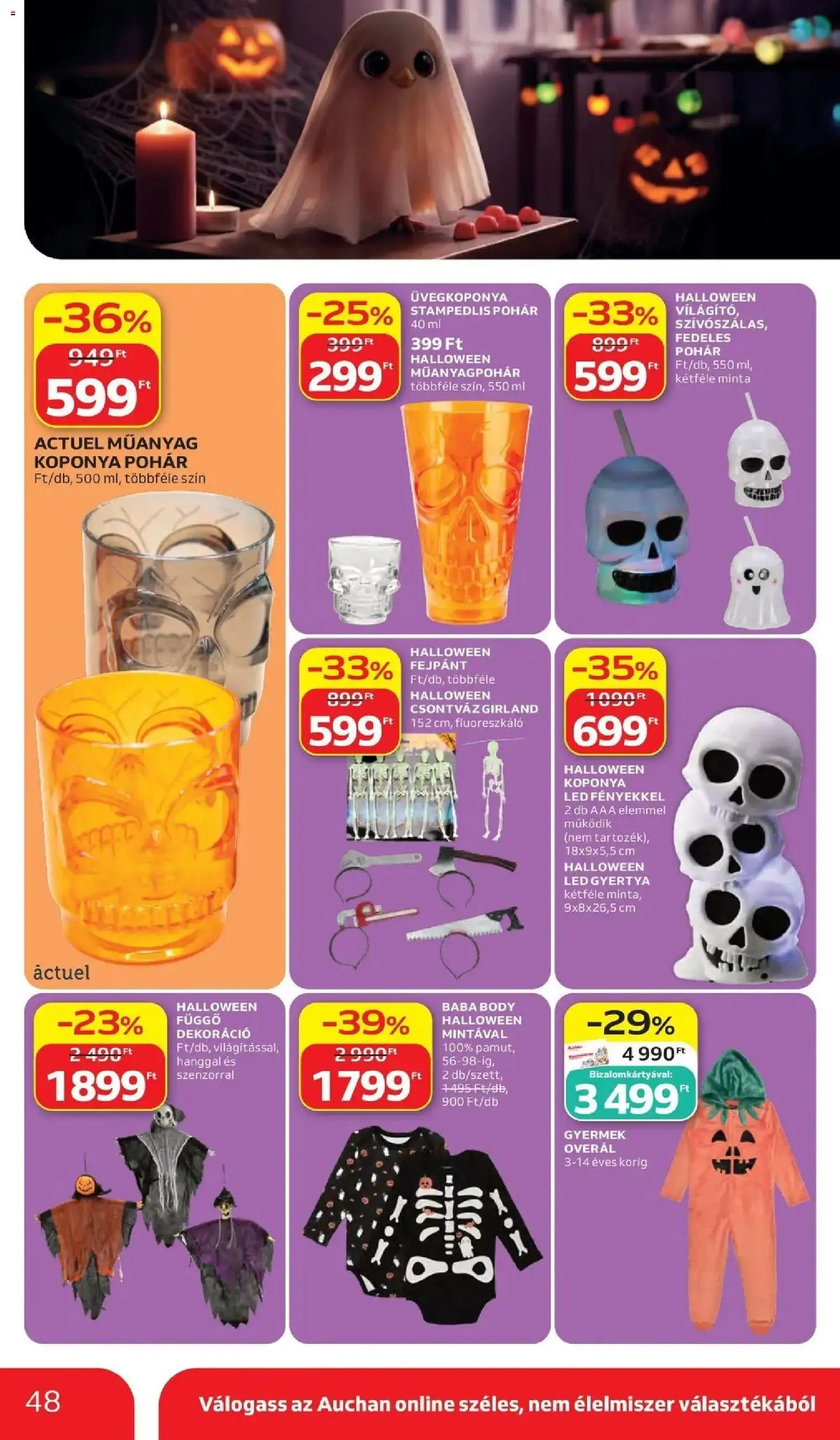 Auchan akciós újság Szolnok - 2026.10.15. -tól/töl > akció, lapozható szórólap 🛍️ | Oldal: 48 | Termékek: Body, LED, Baba, Overál