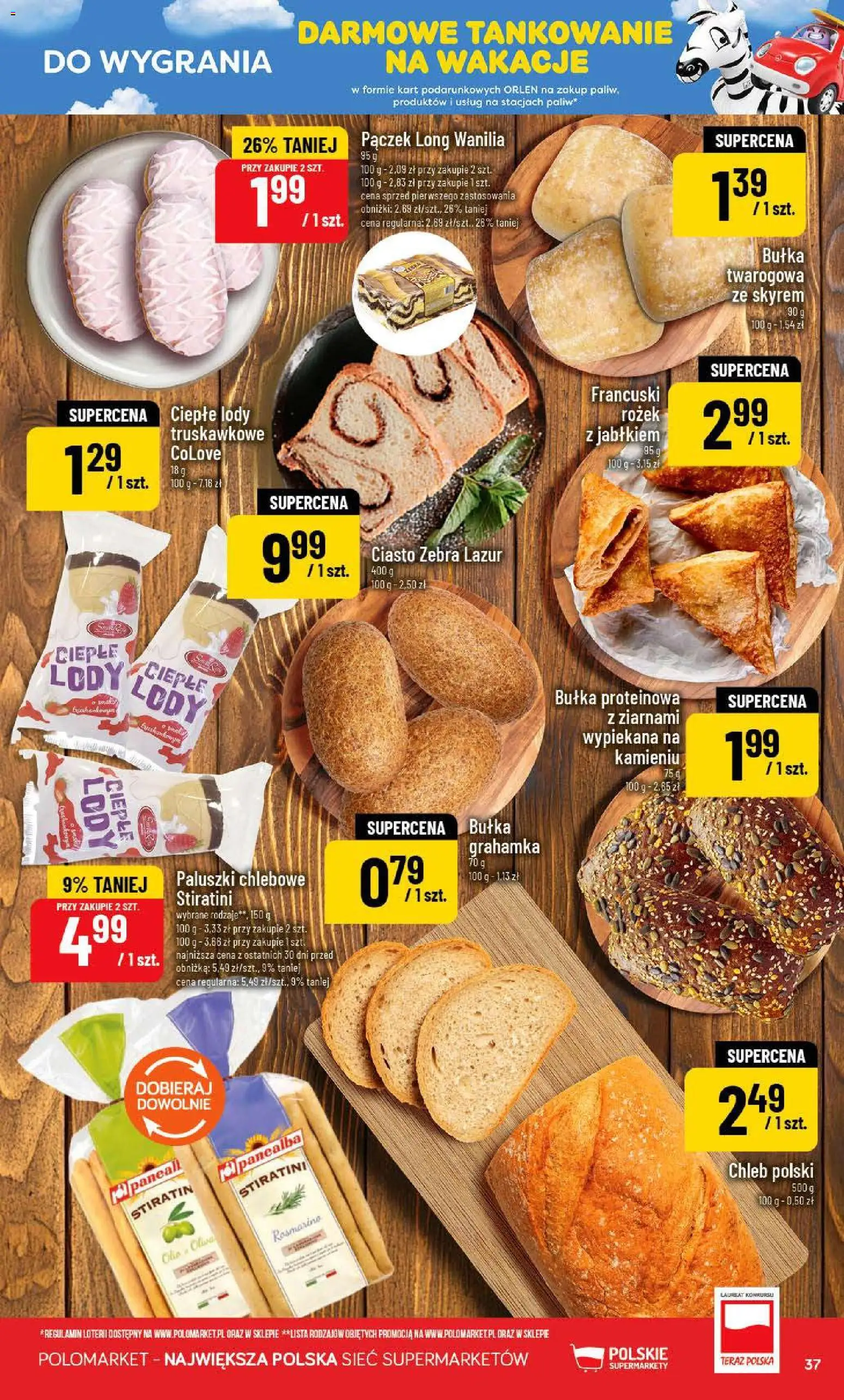 POLOmarket gazetka od 15.07.2026 | Strona: 37 | Produkty: Ciasto, Pączek, Ciepłe lody, Chleb