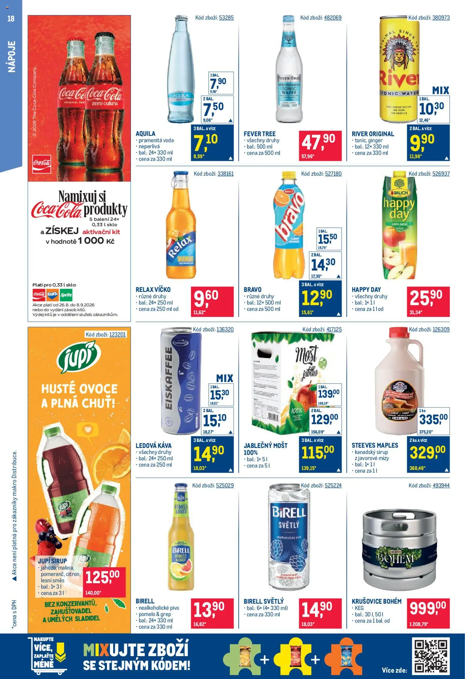 Makro leták - Gastronomie od 26.08.2026 | Strana: 18 | Produkty: Pomelo, Coca cola, Aquila, Pramenitá voda