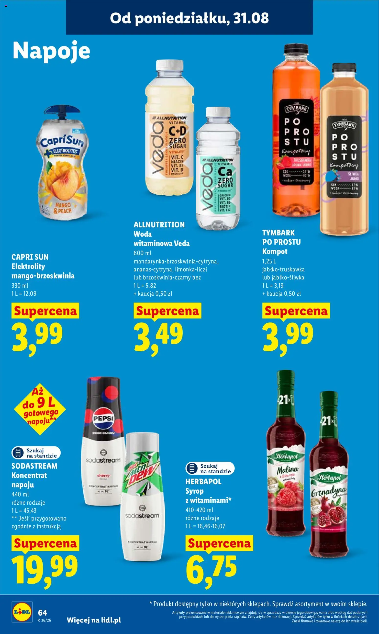Lidl Polsko leták od 31.08.2026 | Strana: 64 | Produkty: Mango, Pepsi, Nápoje, Sodastream