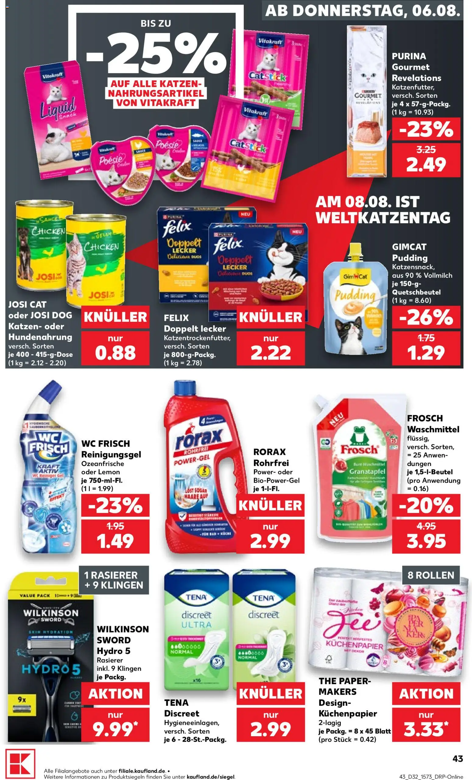 Kaufland Prospekt Rostock – gültig ab 06.08.2026 | Seite: 43 | Produkte: Rasierer, Granatapfel, Pudding, Wc frisch