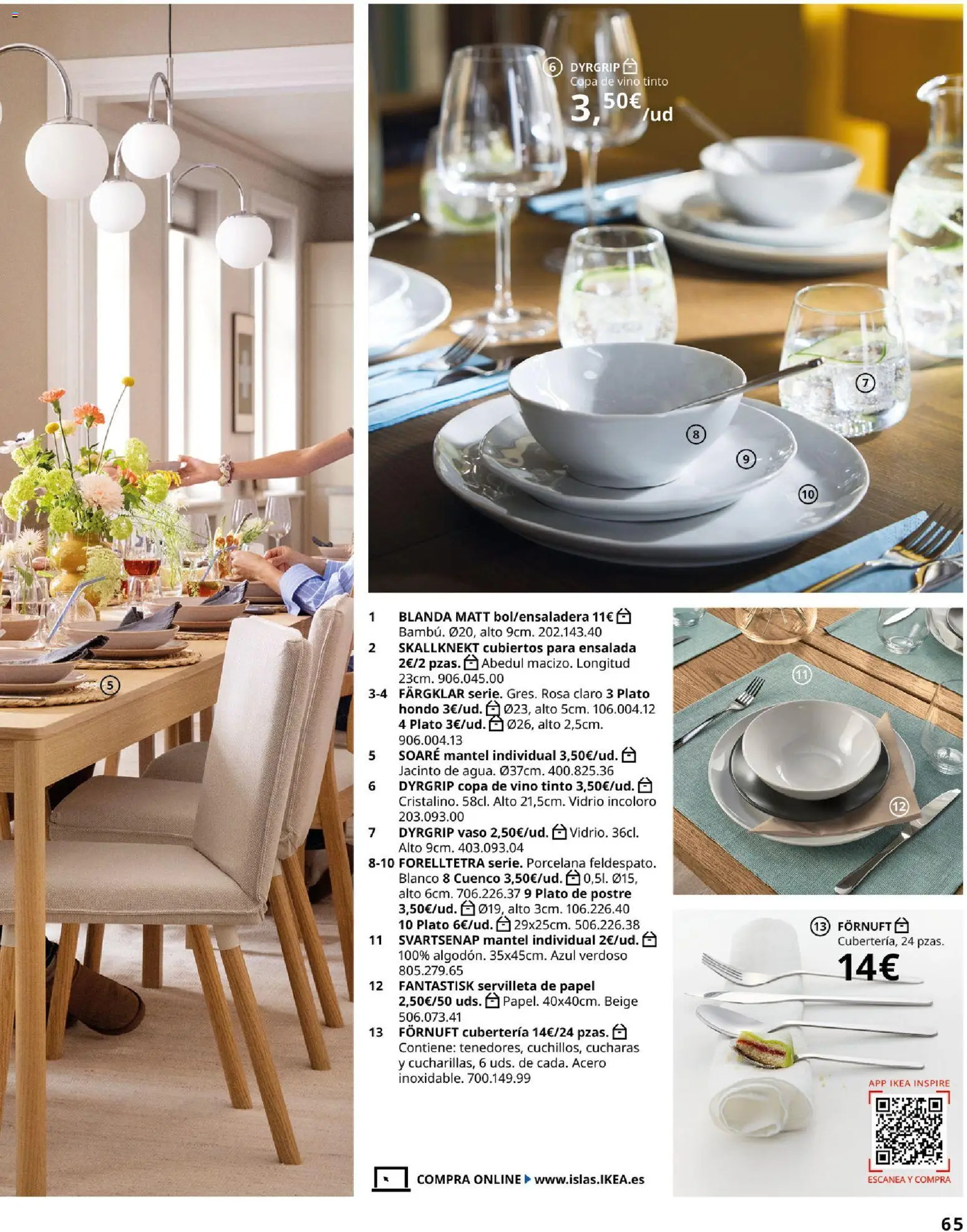 IKEA - Accesorios y decoración │ válido desde el 01/09/2026 | Página: 65 | Productos: Postre, Vino tinto, Vino, Ensalada
