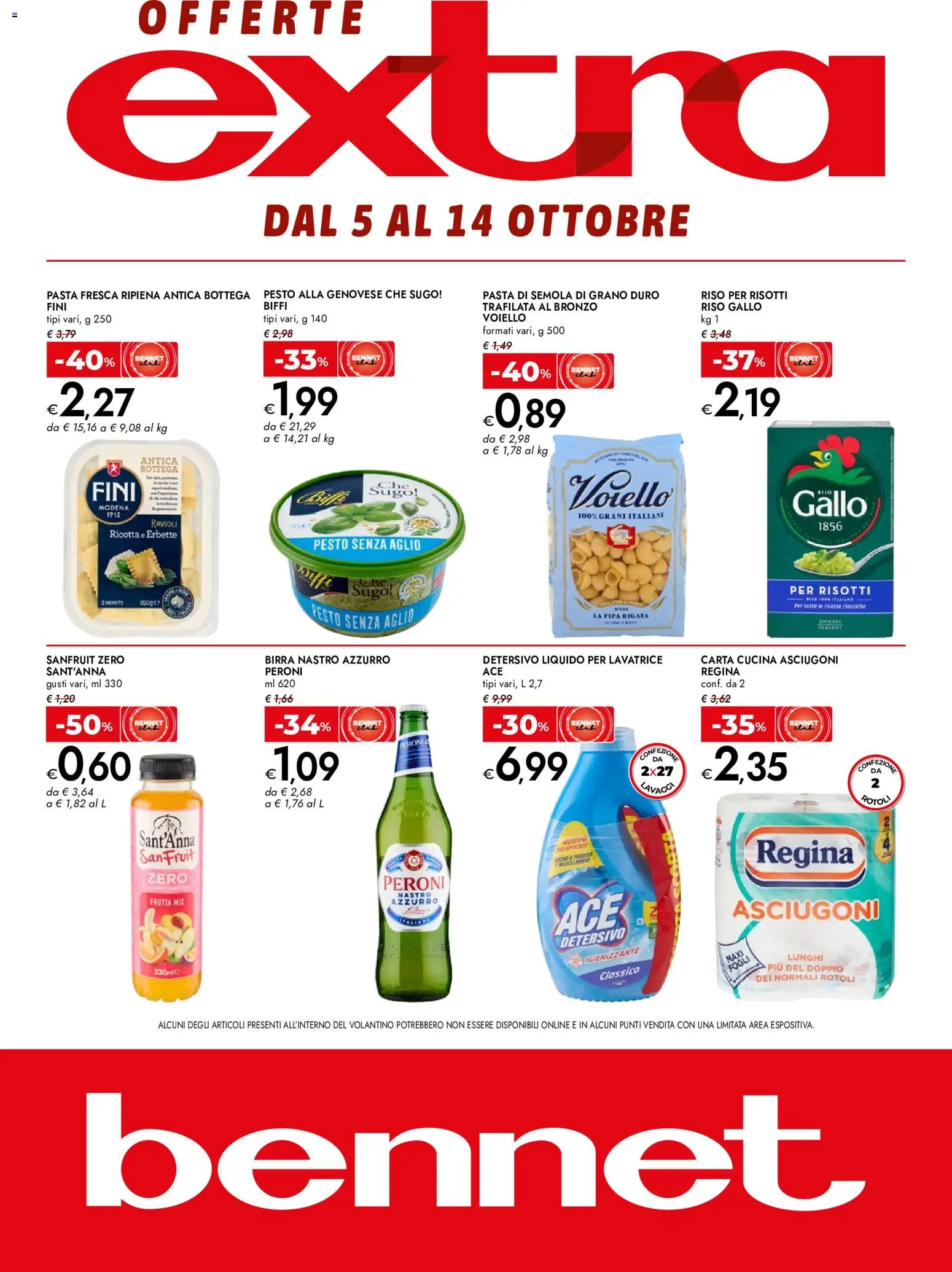 Volantino bennet del 05/10/2026 | Pagina: 1 | Prodotti: Voiello, Pasta di semola, Aglio, Pesto