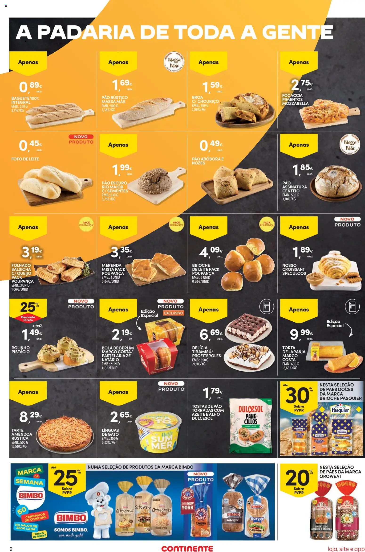Continente Semanal Continente Bom Dia │ válido de 21/07/2026 | Página: 9 | Produtos: Centeio, Pão, Abóbora, Nozes