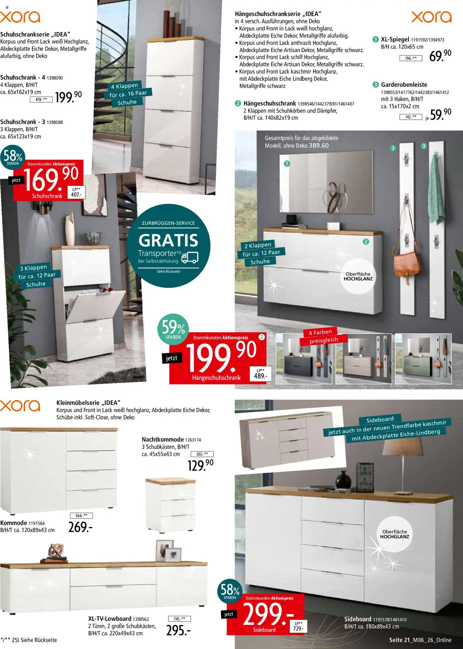 Zurbrüggen Z2-unschlagbar günstig – gültig ab 01.05.2026 | Seite: 21 | Produkte: Sideboard, Kommode