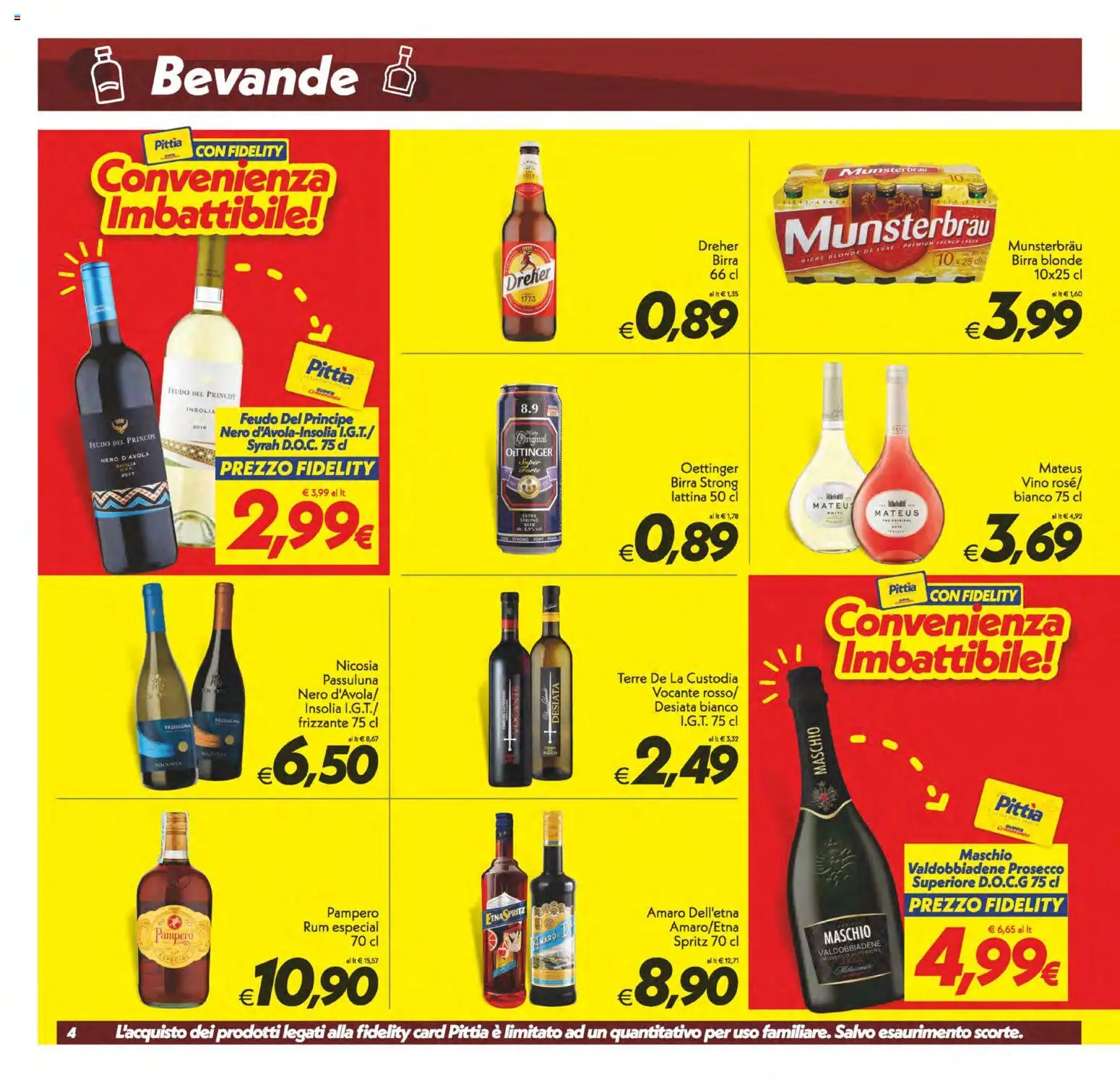 Volantino SuperConveniente del 19.05.2026 | Pagina: 4 | Prodotti: Birra, Prosecco, Vino, Rum