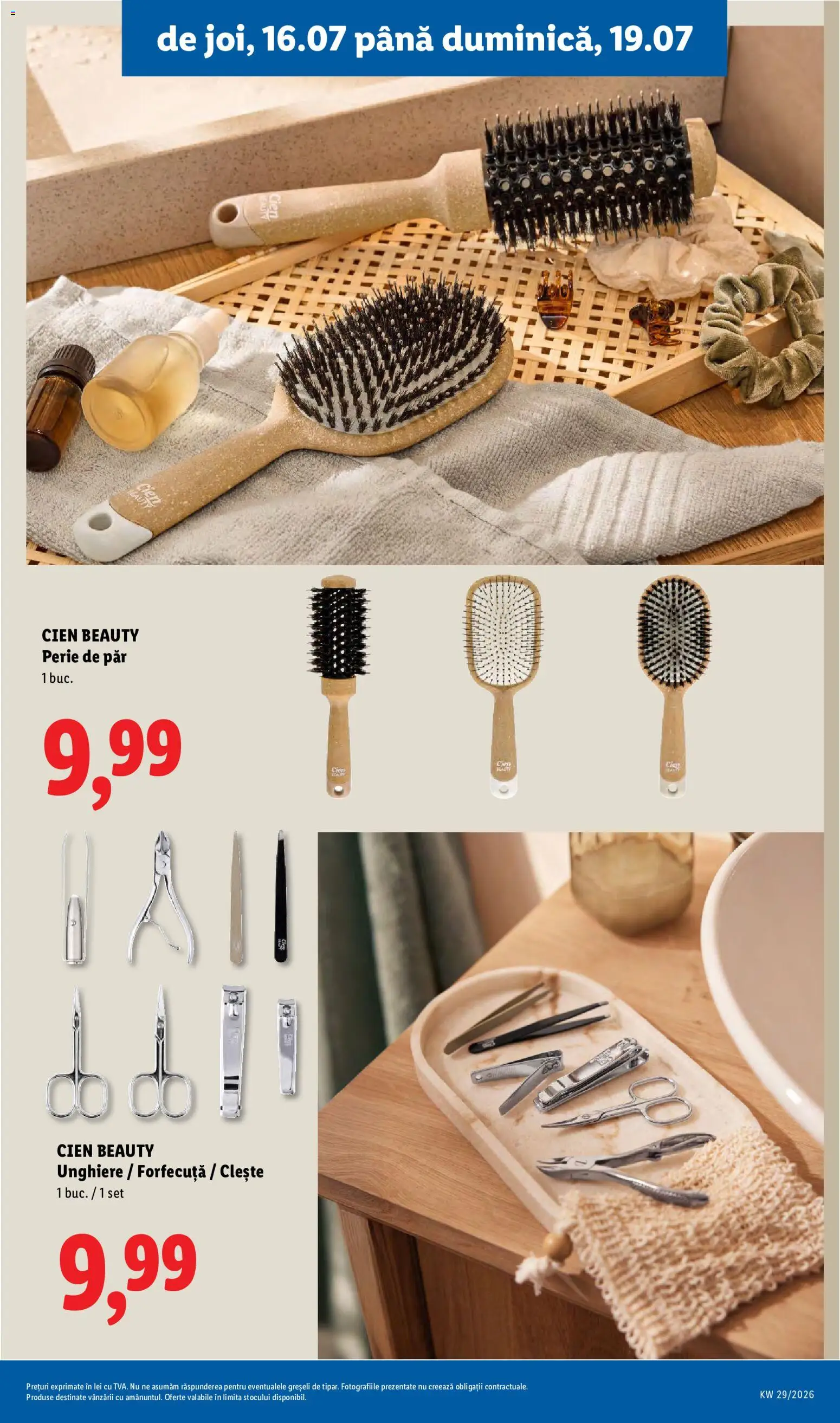 Noul catalog Lidl – valabil de la 13.07.2026 | Pagină: 93 | Produse: Perie de păr, Forfecuță, Clește, Perie