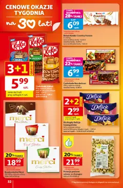 Pogląd oferty "Auchan gazetka - 30 Lat Hipermarket" - ważna od 10.09.2026 | Strona: 32 | Produkty: Biszkopty, Bombonierka, Merci, Baton