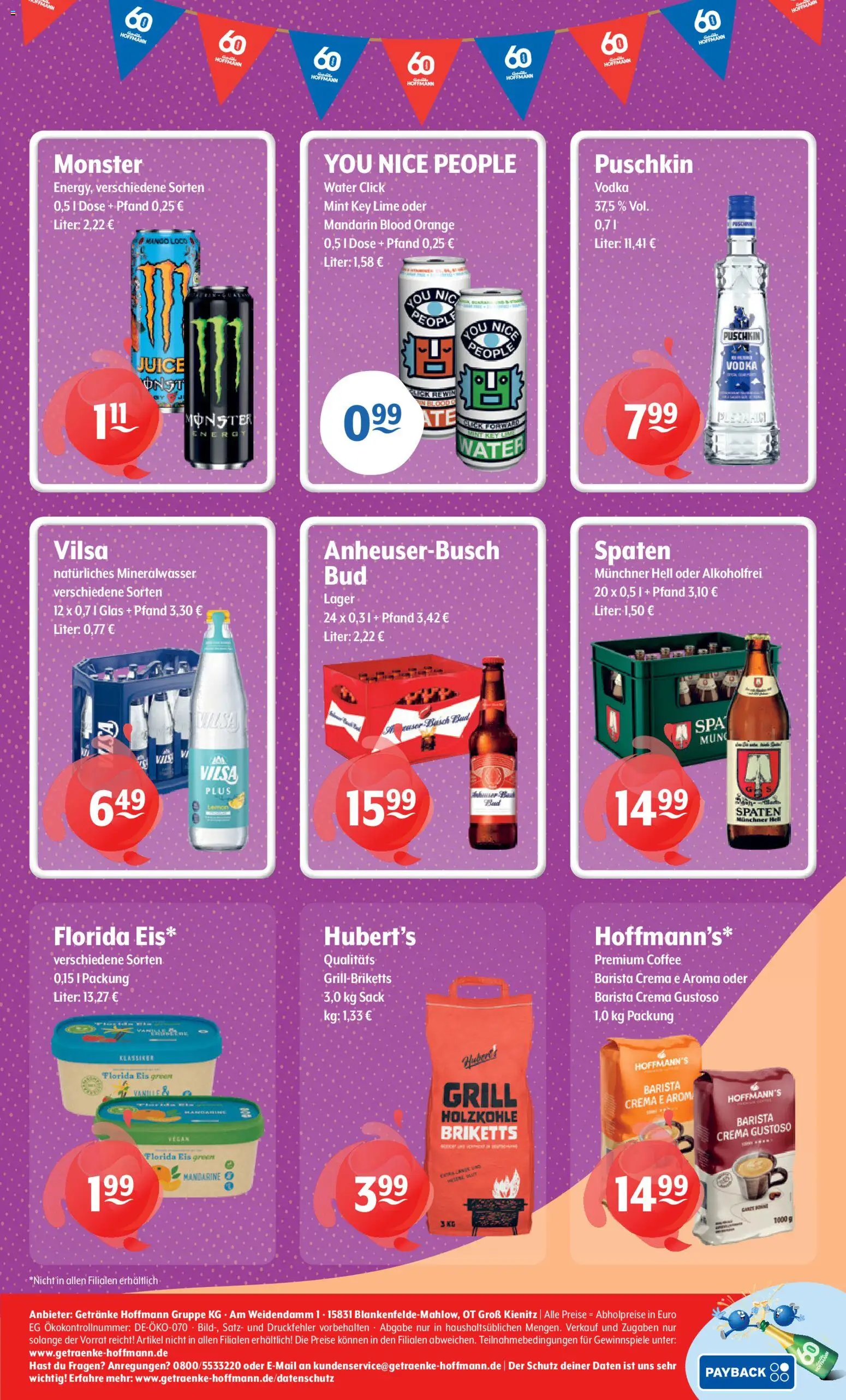 Getränke Hoffmann - Brandenburg – gültig ab 29.06.2026 | Seite: 8 | Produkte: Mineralwasser, Monster, Vodka, Eis