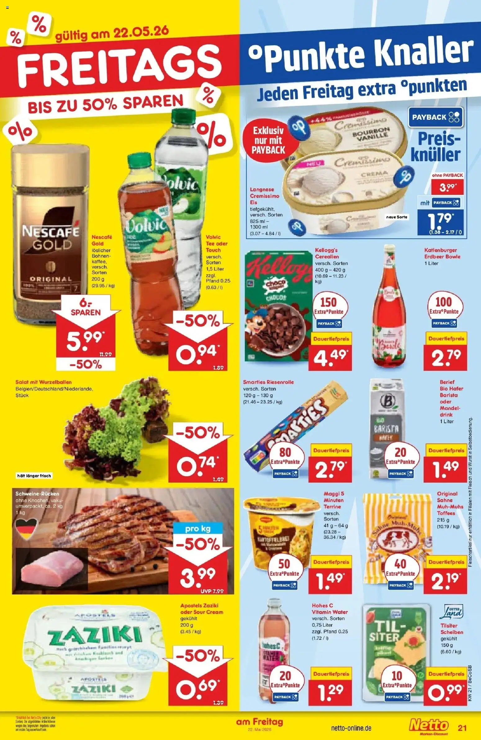 Netto Marken-Discount Prospekt Bitterfeld-Wolfen	 – gültig ab 17.05.2026 | Seite: 23 | Produkte: Langnese, Nescafe, Cremissimo, Fleisch