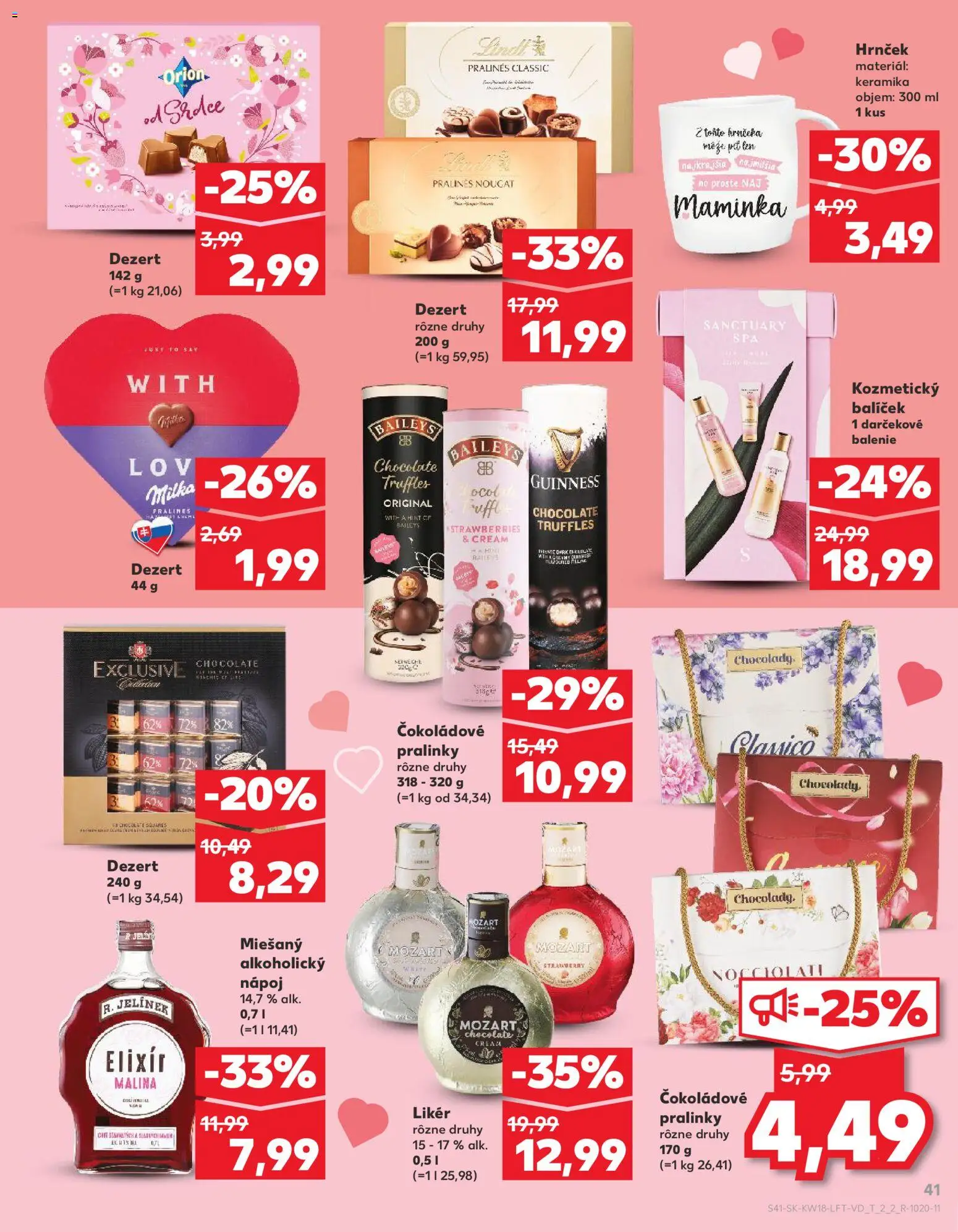 Nové Kaufland akcie – leták je platný od 30.04.2026 | Strana: 41 | Produkty: Lindt, Milka, Baileys