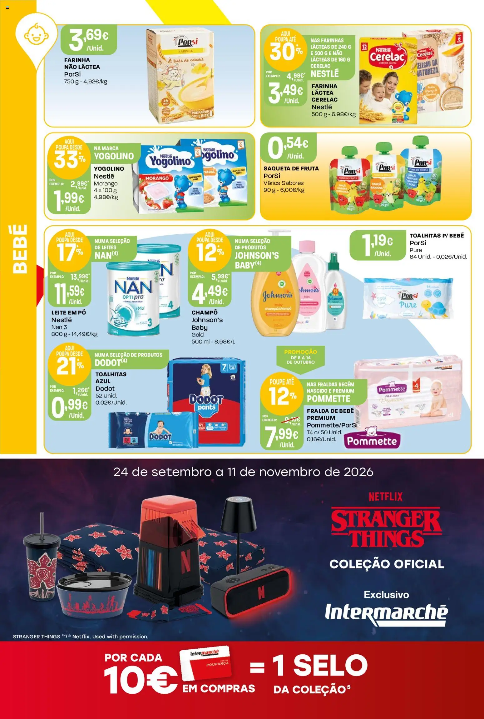 Intermarché folheto Contact │ válido de 08/10/2026 | Página: 22 | Produtos: Banana, Fraldas, Base, Nestlé