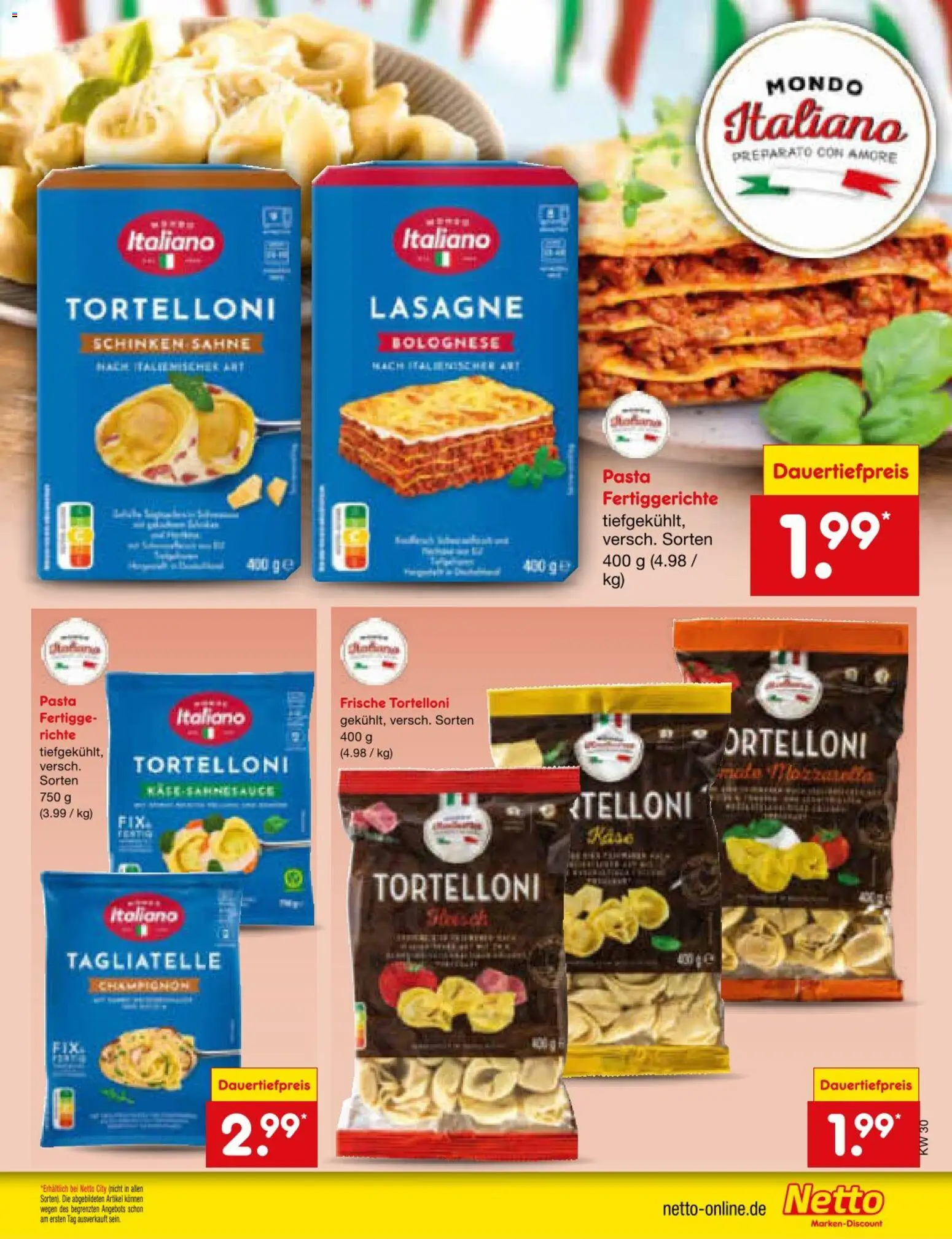 Netto Marken-Discount Prospekt – gültig ab 20.07.2026 | Seite: 23 | Produkte: Fertiggerichte, Pasta, Schinken, Sahne