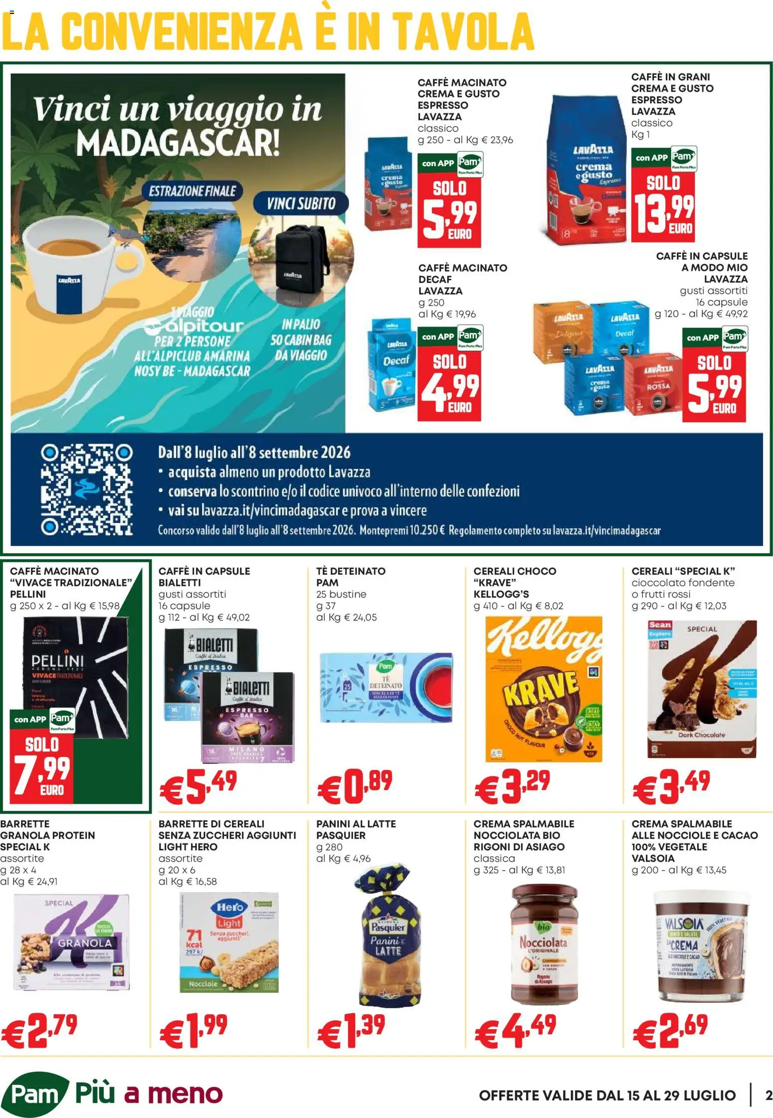 Volantino PAM del 16/07/2026 | Pagina: 2 | Prodotti: Tè, Cereali, Cacao, Macinato