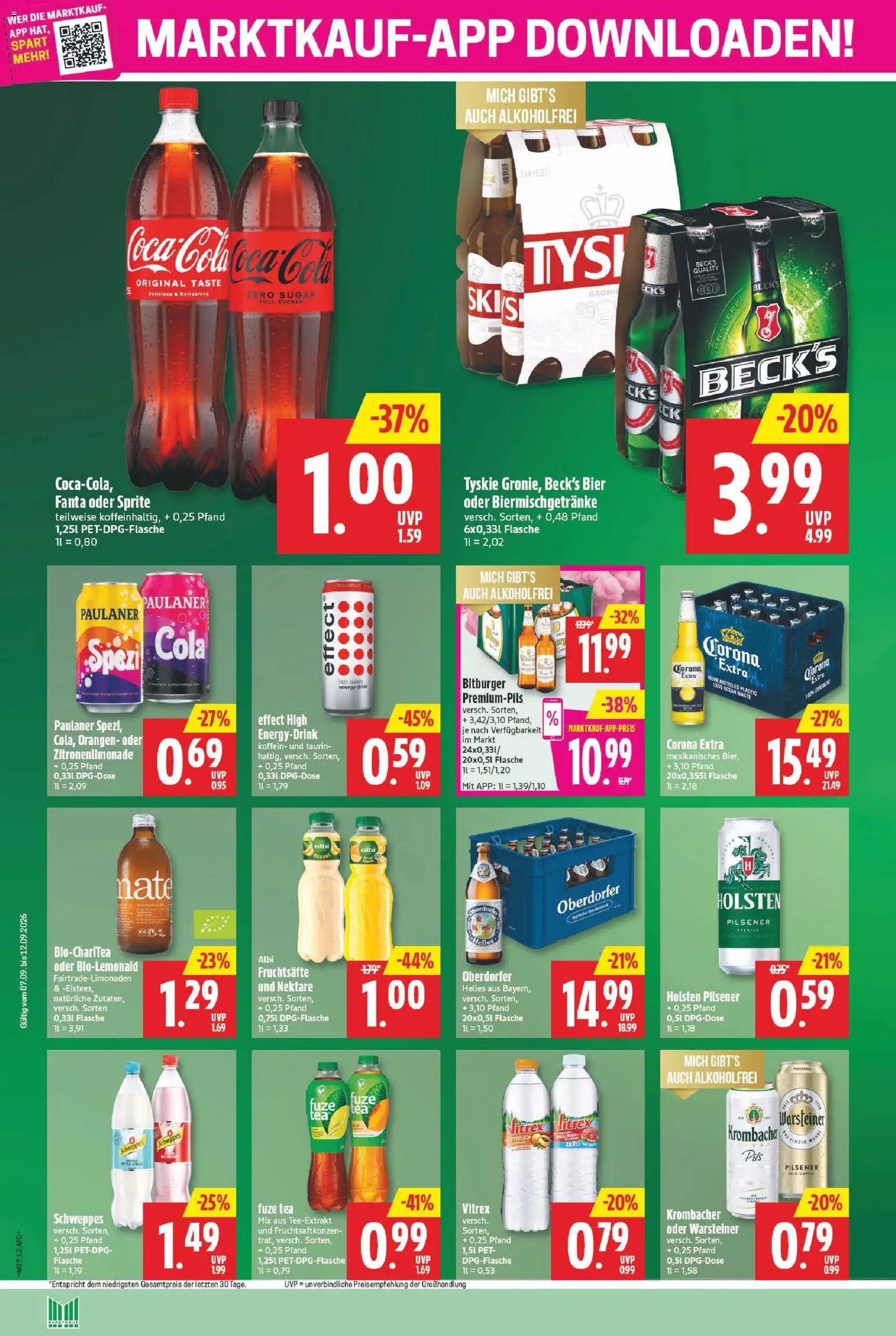 Marktkauf Prospekt – gültig ab 07.09.2026 | Seite: 12 | Produkte: Tyskie, Pils, Holsten, Krombacher